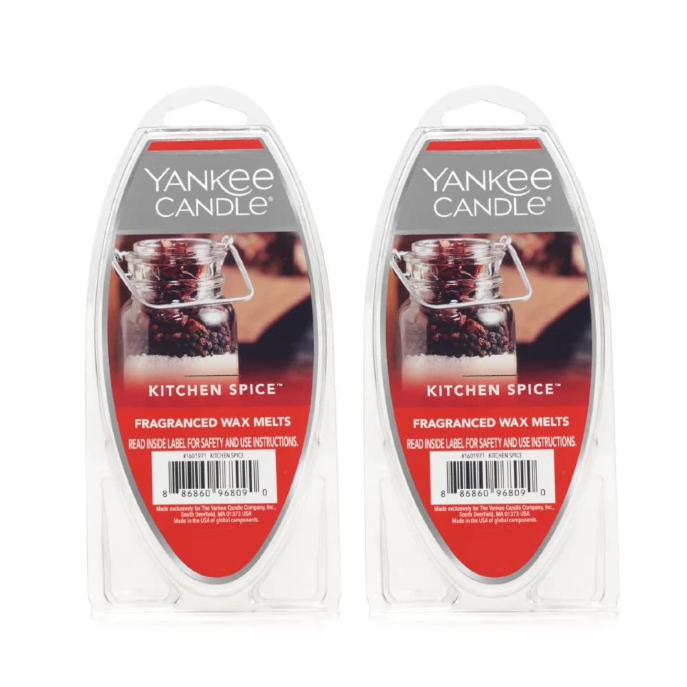 Yankee Candle Set of 2 Kitchen Spice Scented Wax Melts - Home Fragrance for Kitchen, Living Room & Office
