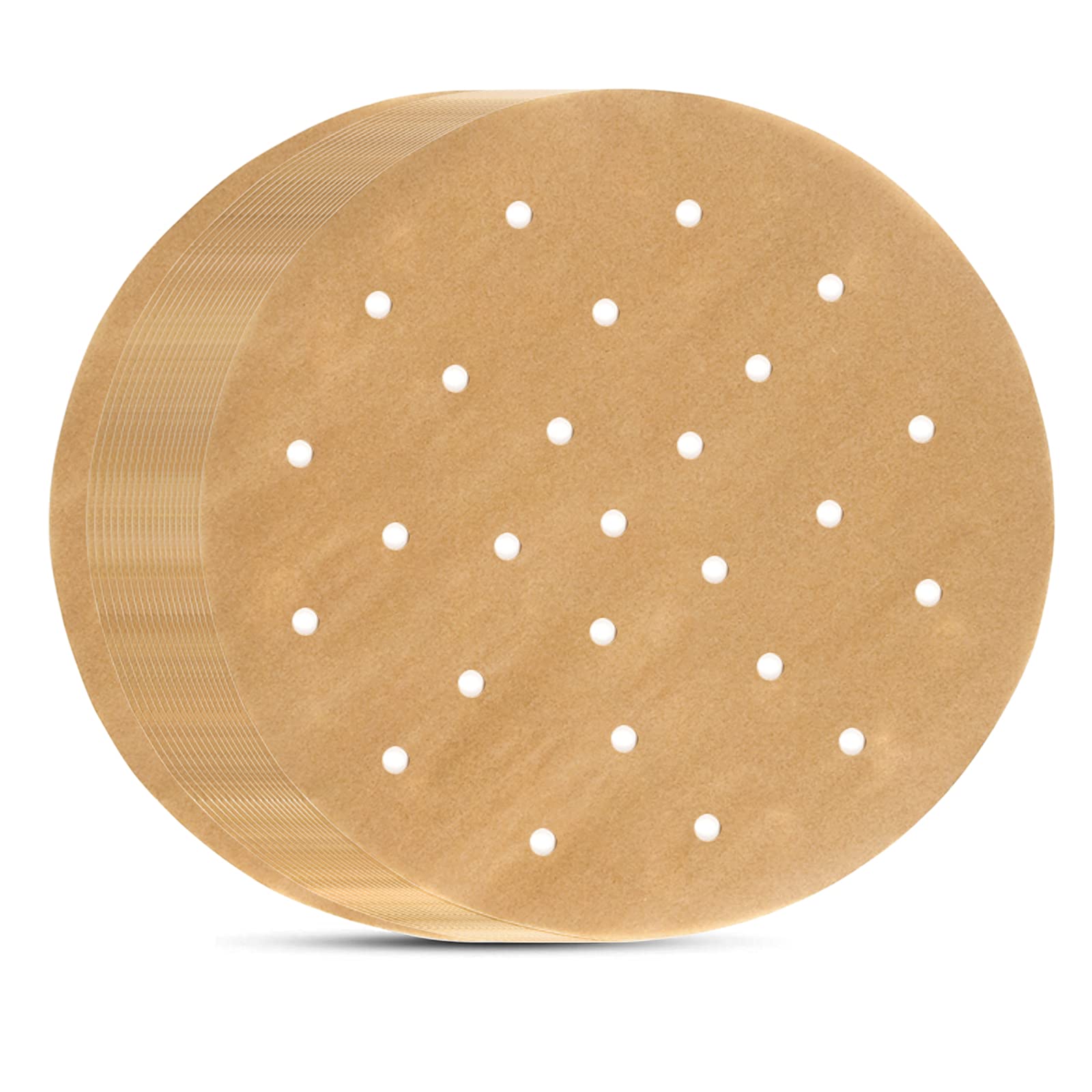 200-Pack 8 Inch Round Air Fryer Liners - Non-Stick Parchment Paper & Bamboo Steamer Liners for Air Fryer, Steaming Basket, Rice Cooker (5/6/7/8/9/10 Inch Sizes Available) - Perfect for Healthy Cooking, Meal Prep & Party Snacks