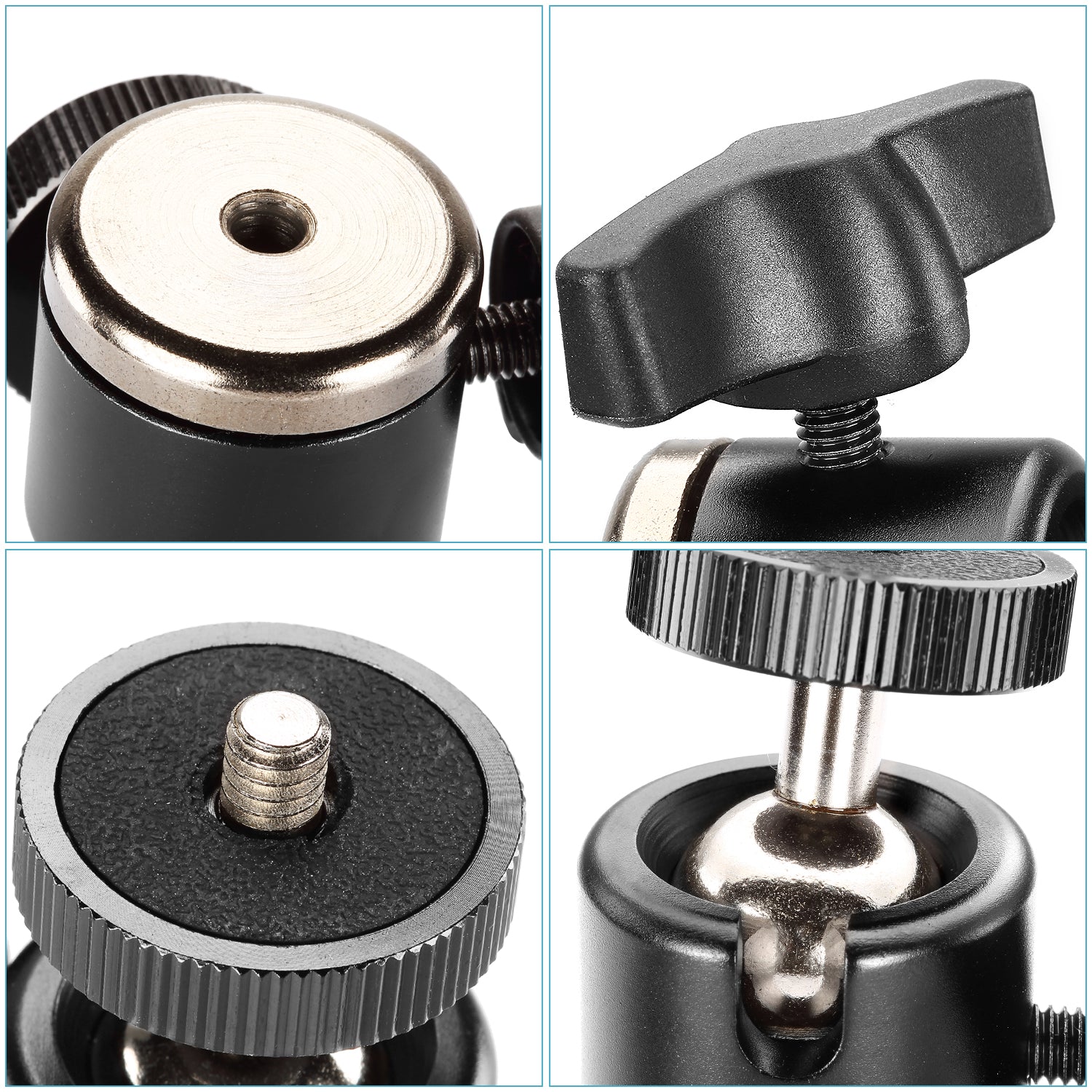 NEEWER Aluminum Alloy 360° Rotating Swivel Mini Ball Head Mount for DSLR Camera - Perfect for Photography, Vlogging & Travel Shooting
