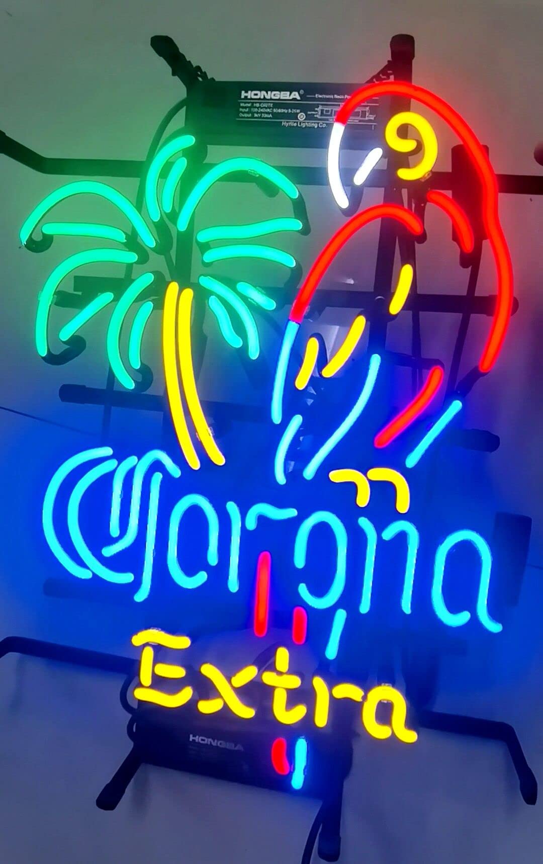 Handmade Neon Parrot Tree Sign - Unique Art Craft for Home, Bar, Pub & Business Decor - Perfect Christmas Gift & Party Decoration