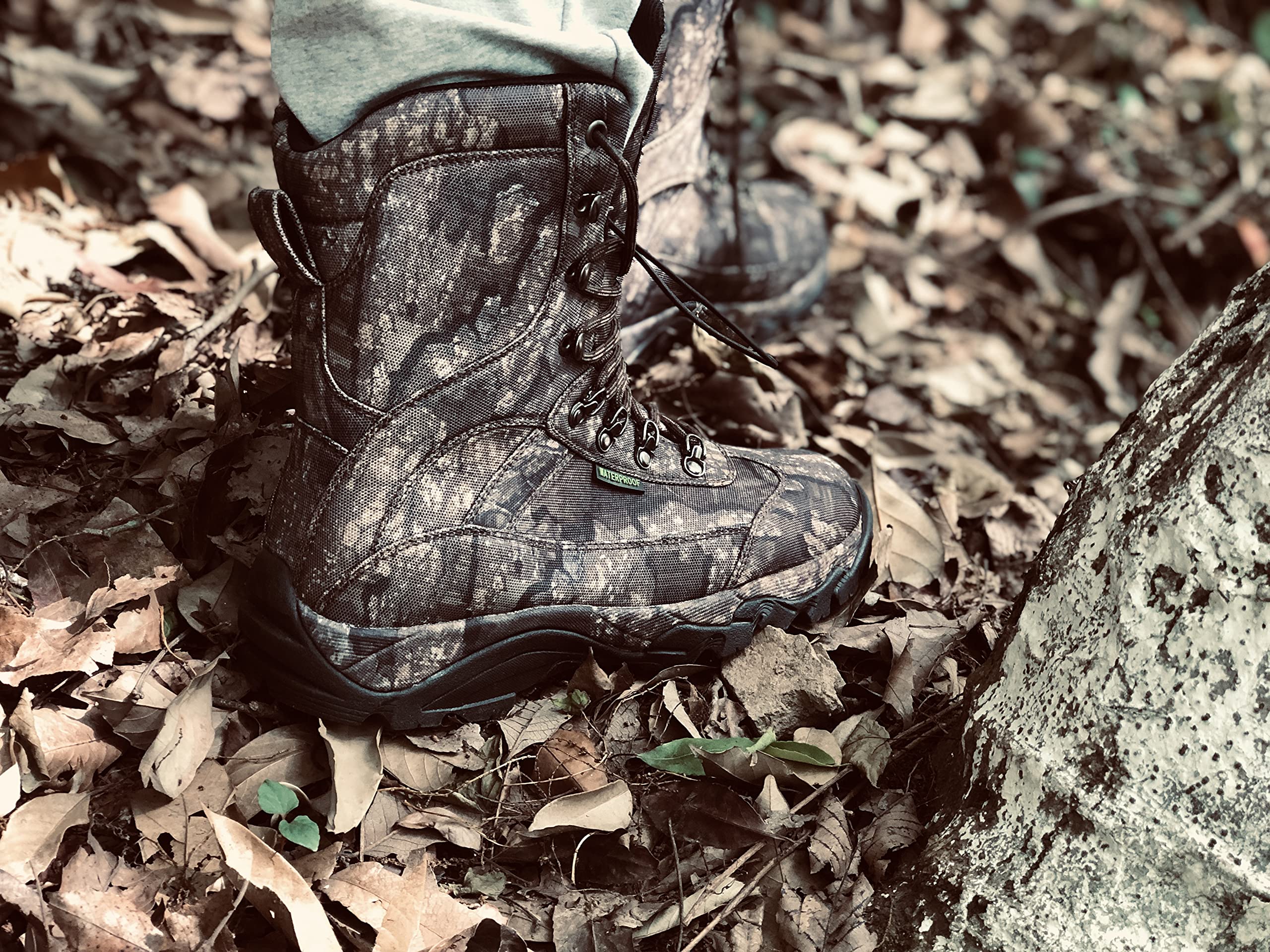 Men's 8 Fans Hunting Boots - 800g Thinsulate Insulated Winter Boots with Memory Foam Insole for Turkey Hunting, Hiking & Outdoor Adventures - Perfect for Cold Weather Hunting and Winter Hiking