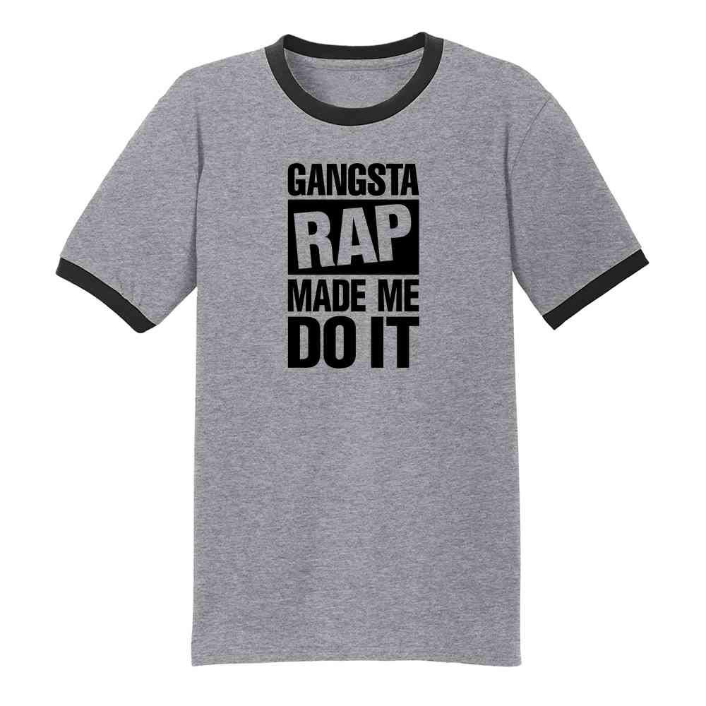 Gangsta Rap Made Me Do It Graphic T-Shirt for Men - Hip Hop Music Inspired Tee - Casual Streetwear & Urban Fashion