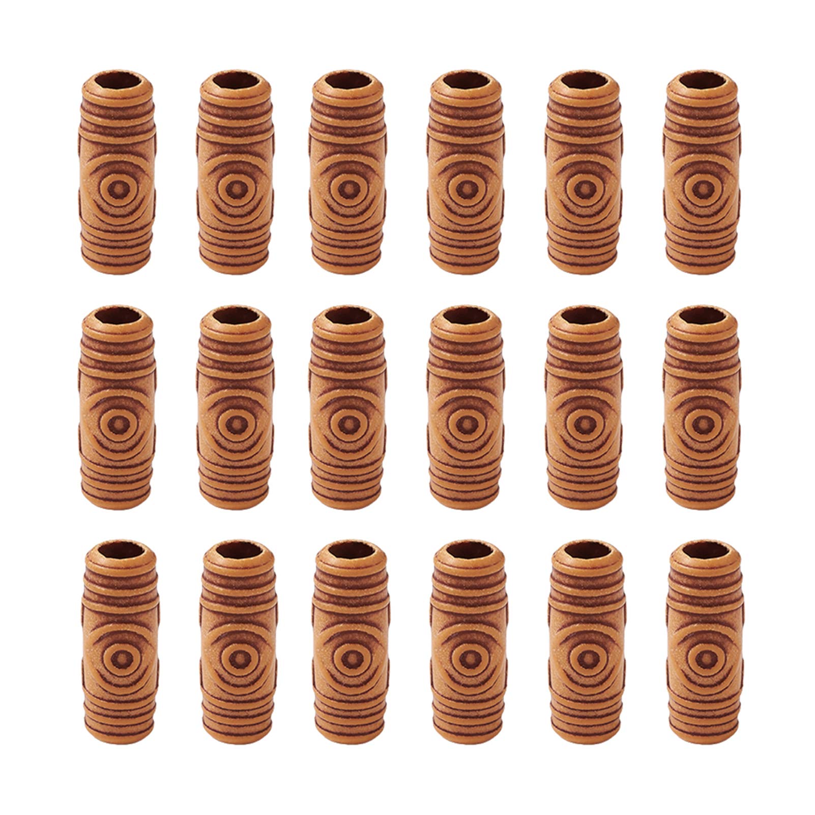 Craftdady 300Pcs Acrylic Hair Tube Beads - Imitation Wood Dreadlock Beads with Large Hole (27x11mm) for Hair Braiding, Jewelry Making & DIY Crafts - Perfect for Boho Hairstyles, Festival Accessories and Creative Projects
