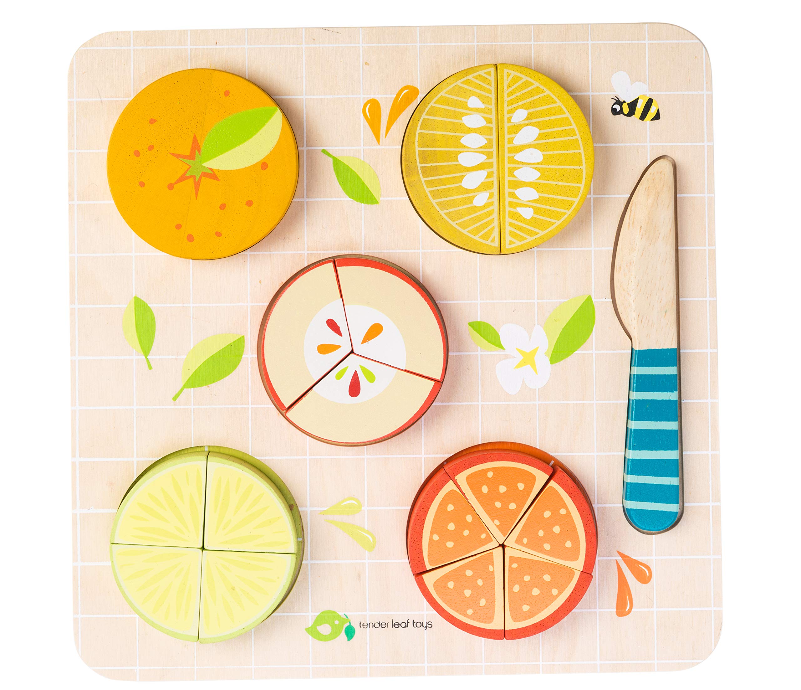 Tender Leaf Toys Citrus Fractions - Wooden Math Learning & Sorting Toys for Toddlers 18 Months+ | Educational STEM Game for Preschool Kids | Perfect for Homeschooling & Classroom Activities