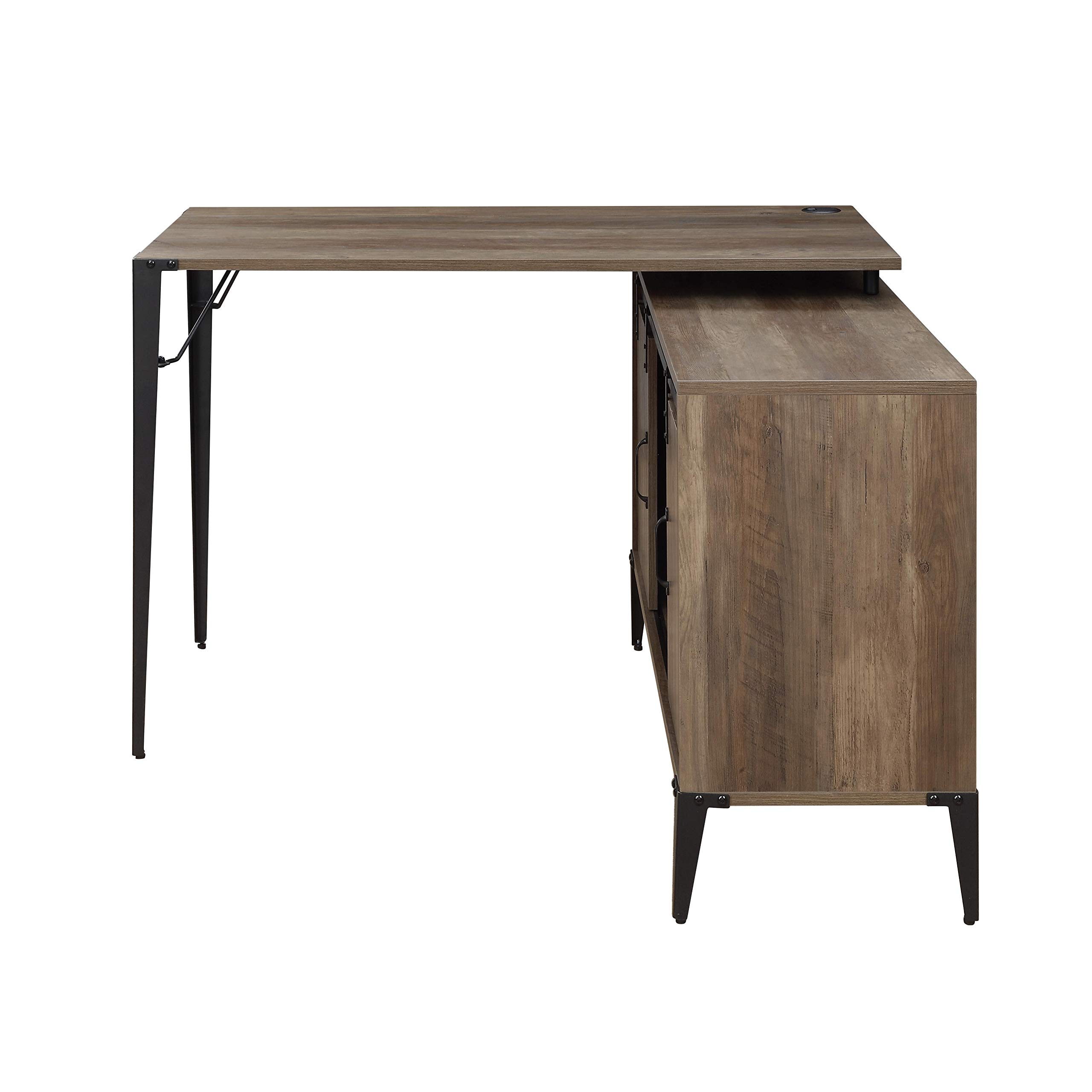 Industrial L-Shaped Computer Desk with Shelves - Rustic Oak Corner Gaming Desk for Home Office | Space-Saving Workstation for Small Rooms & Multi-Monitor Setup