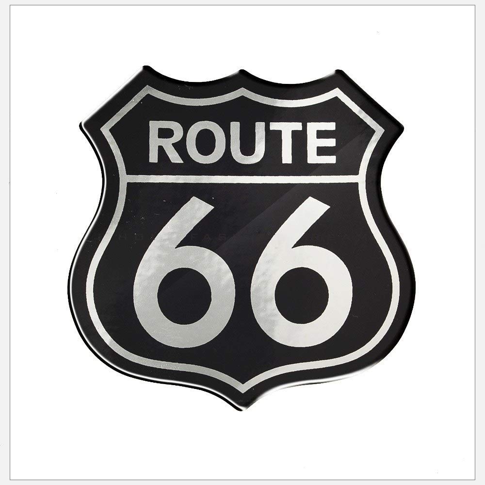 3D Motorcycle Decal Sticker - Historic Route 66 Car Stickers for Indian & Big Dog Bikes - Black Gold Vinyl Decals for Helmets, Cars & Motorcycles - Perfect for Road Trips & Biker Enthusiasts