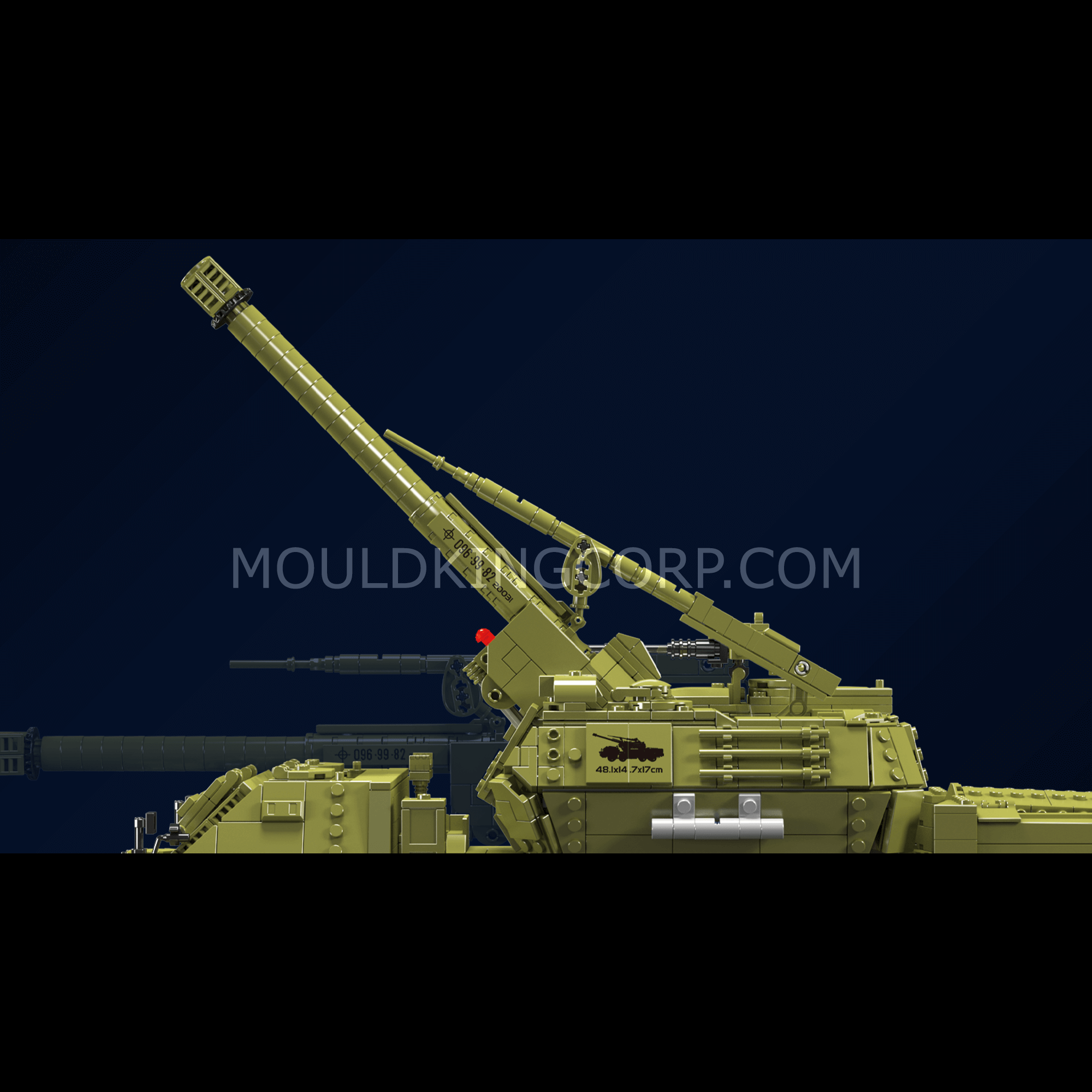 Mould King 20031 Dana Self-Propelled Howitzer Building Set - 1,923 Piece Military Model Kit for Adults | Collectible Display & DIY Construction Project for Army Enthusiasts