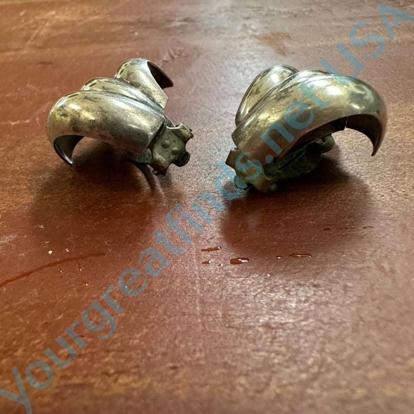 Vintage Mexican Sterling Silver Clip Earrings for Women – Handmade Dangle Hoop Earrings – Perfect for Parties, Weddings & Special Occasions