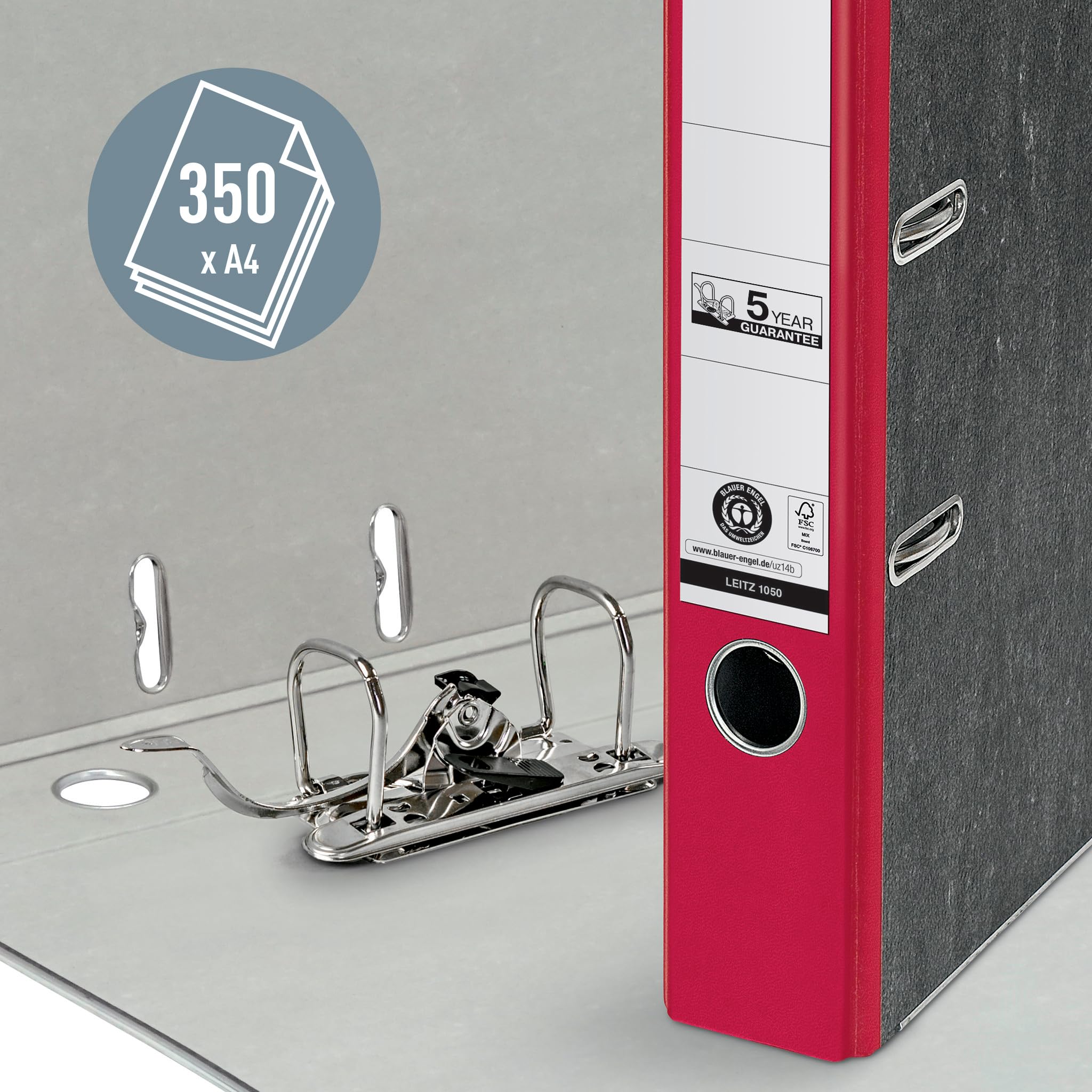 Leitz 180° Slim Red Document Folder - Premium Quality File Organizer for Office, School & Home Use