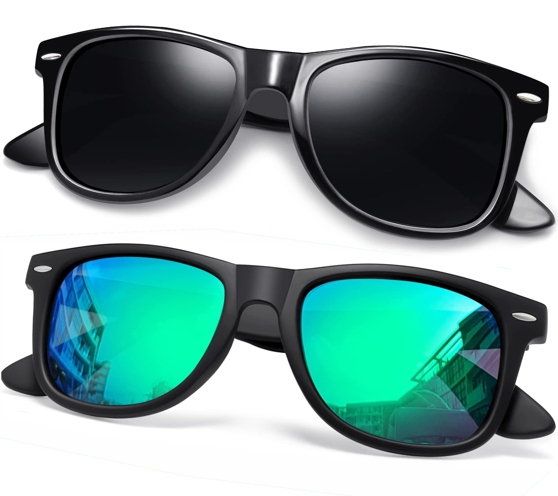 Joopin Square Polarized Sunglasses for Men & Women - UV Protection, Trendy Designer Shades for Outdoor, Driving, Beach & Fashion