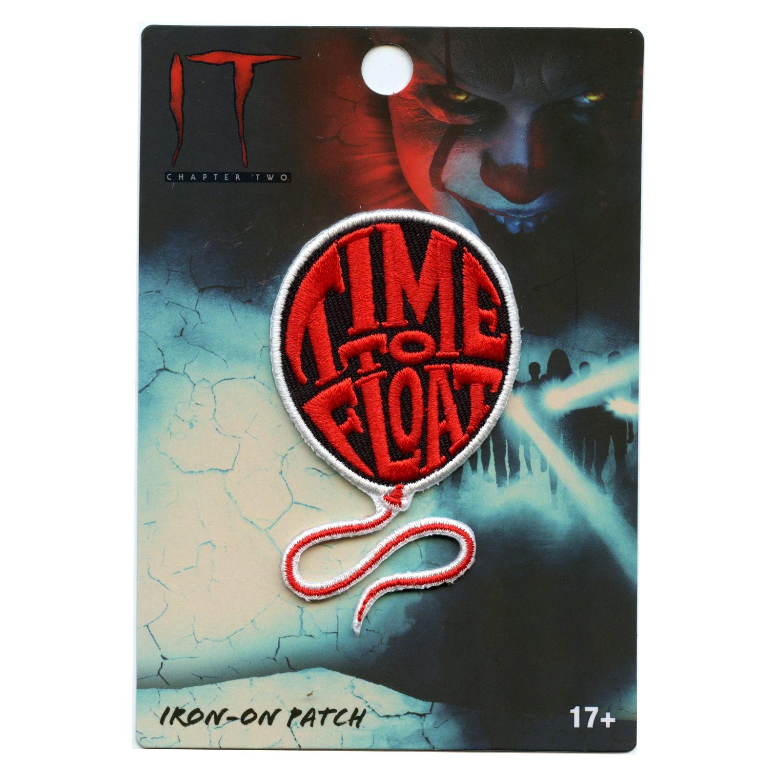 Official IT Time to Float Balloon Patch - Horror Movie Embroidered Iron-On Applique for DIY Costumes, Jackets & Backpacks