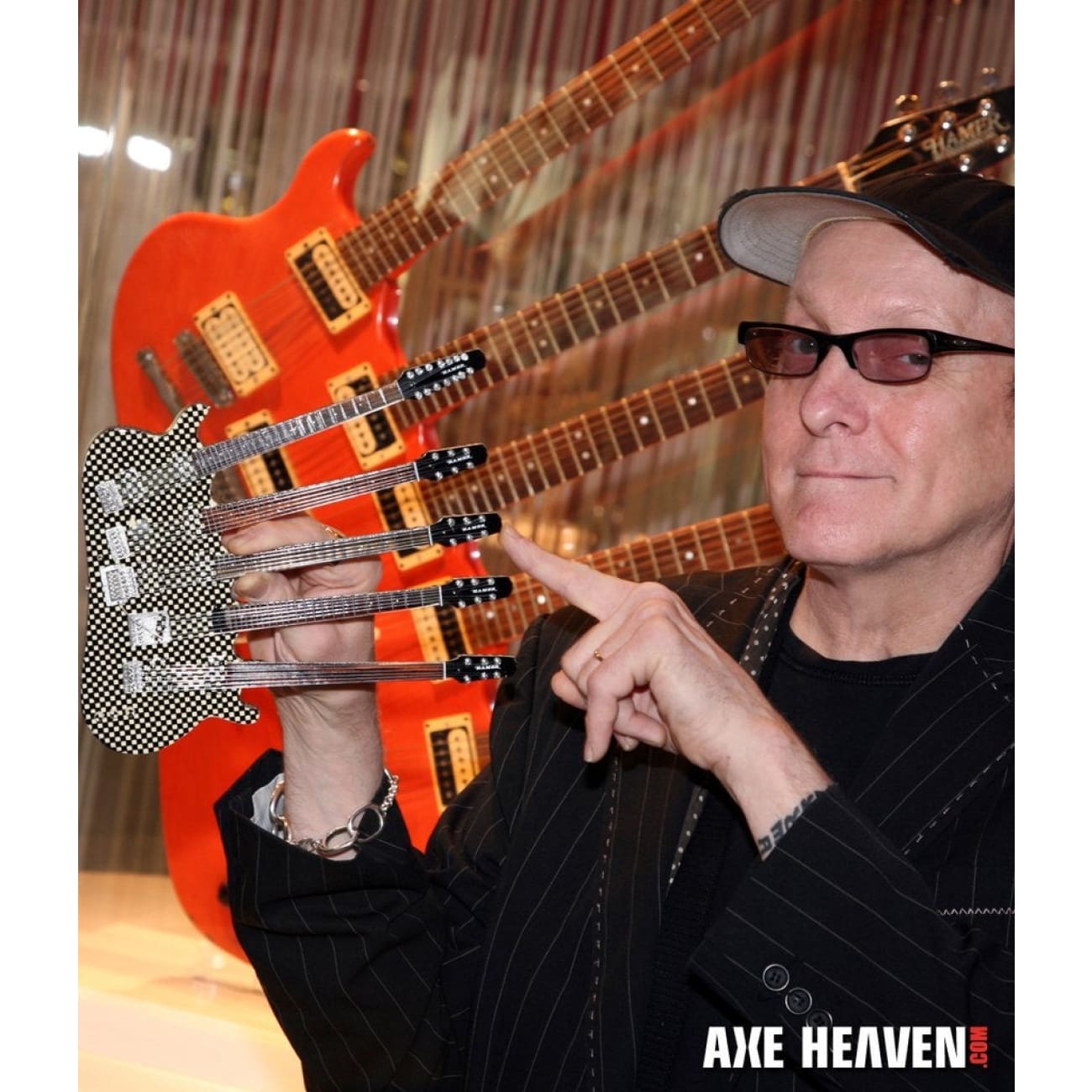 Official Cheap Trick Rick Nielsen™ Uncle Dick Mini Guitar Replica - Collectible Music Memorabilia for Fans & Gift for Guitar Enthusiasts - Perfect for Display, Music Room Decor & Rock Memorabilia Collections