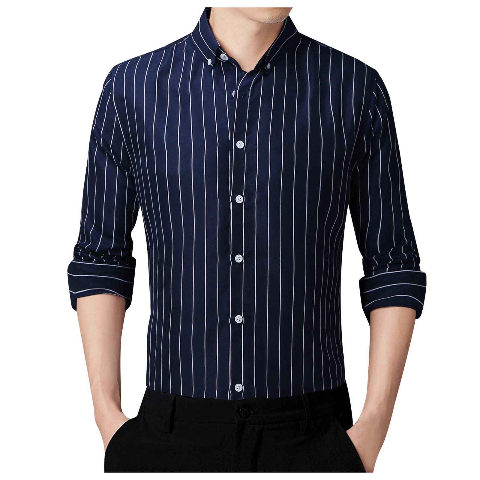 Men's Slim Striped Shirt & Wool Vest Set - Korean Casual Style for Work & Outings