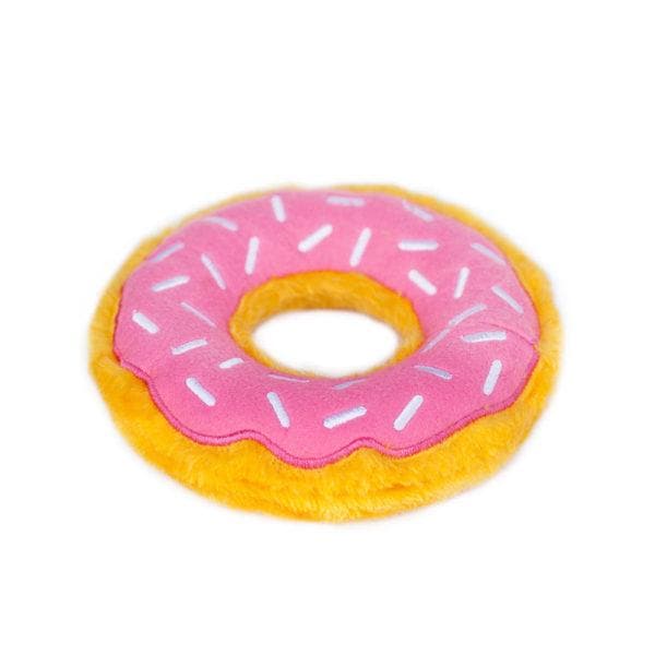 Zippy Donutz Strawberry Plush Squeaker Toy - Cute & Soft Stuffed Donut Dog Chew Toy for Small & Medium Pets - Perfect for Playtime, Training & Cuddling
