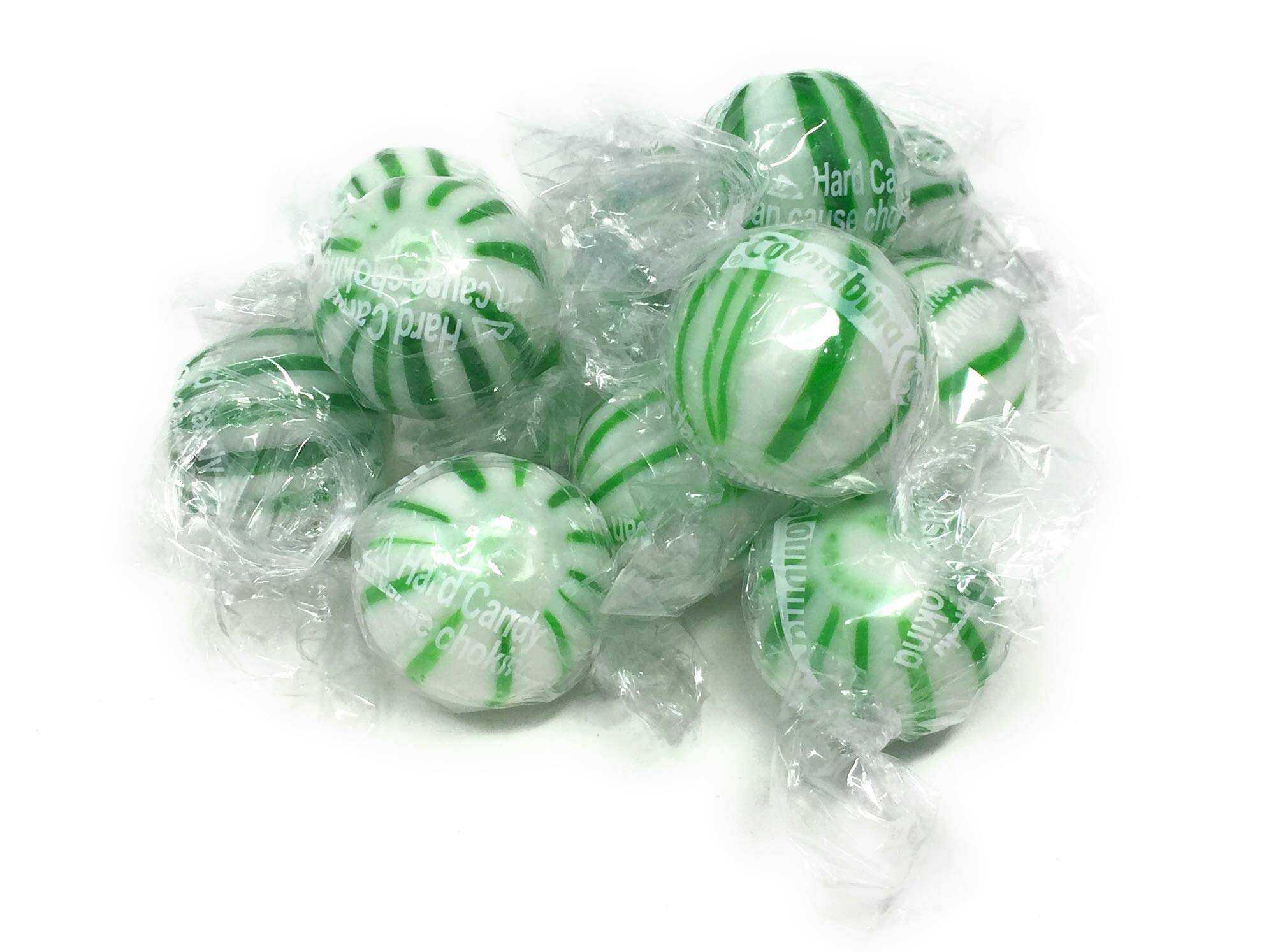 YANKEETRADERS Spearmint Striped Candy Balls - 2 Lbs Bulk Pack | Fresh Mint Flavored Hard Candies for Parties, Office Treats & Holiday Gifts