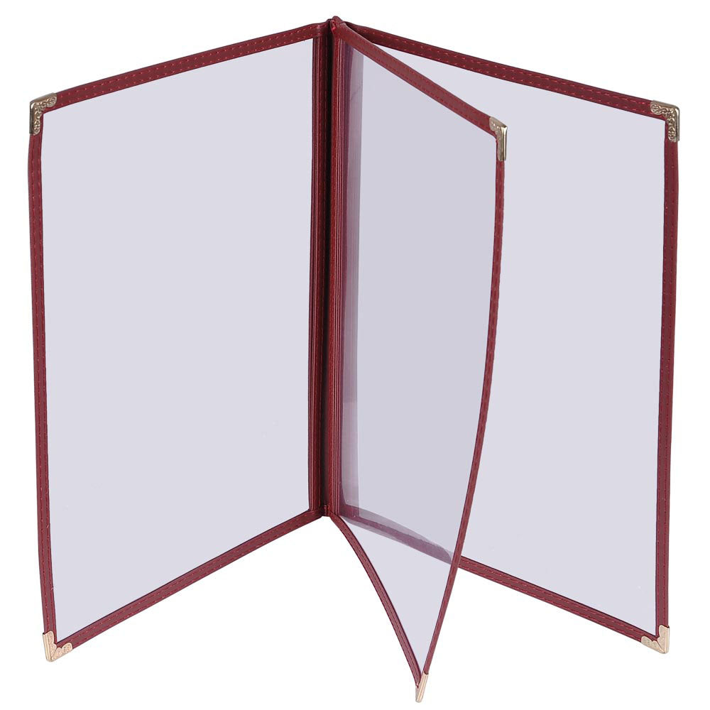 TheLAShop 8.5x14 Clear Restaurant Menu Covers - 6-Pocket Display Folder, 30-Pack (30ct) - Durable Plastic Menu Holders for Restaurants, Cafes, Hotels & Catering Services