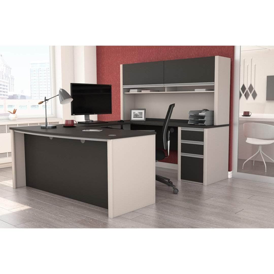 Connexion U-Shaped Executive Desk with Pedestal and Hutch - 2 Color Options | Modern Home Office Furniture for Professionals & Remote Work