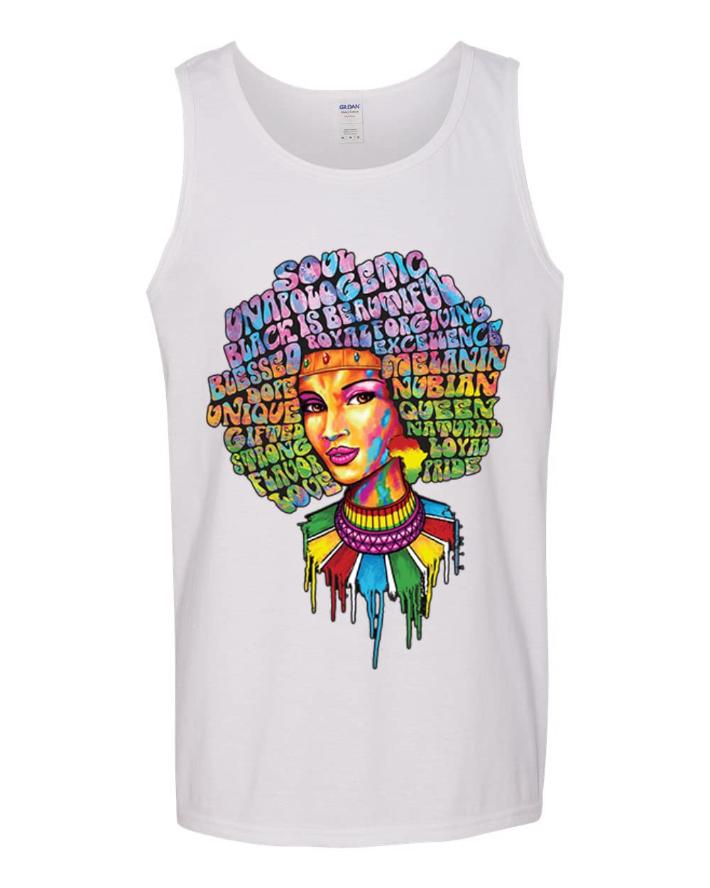 Wild Bobby Words of Character Strong Black Woman Black Pride Men's Graphic Tank Top - Comfortable & Stylish for Casual Wear, Gym, and Summer Outfits