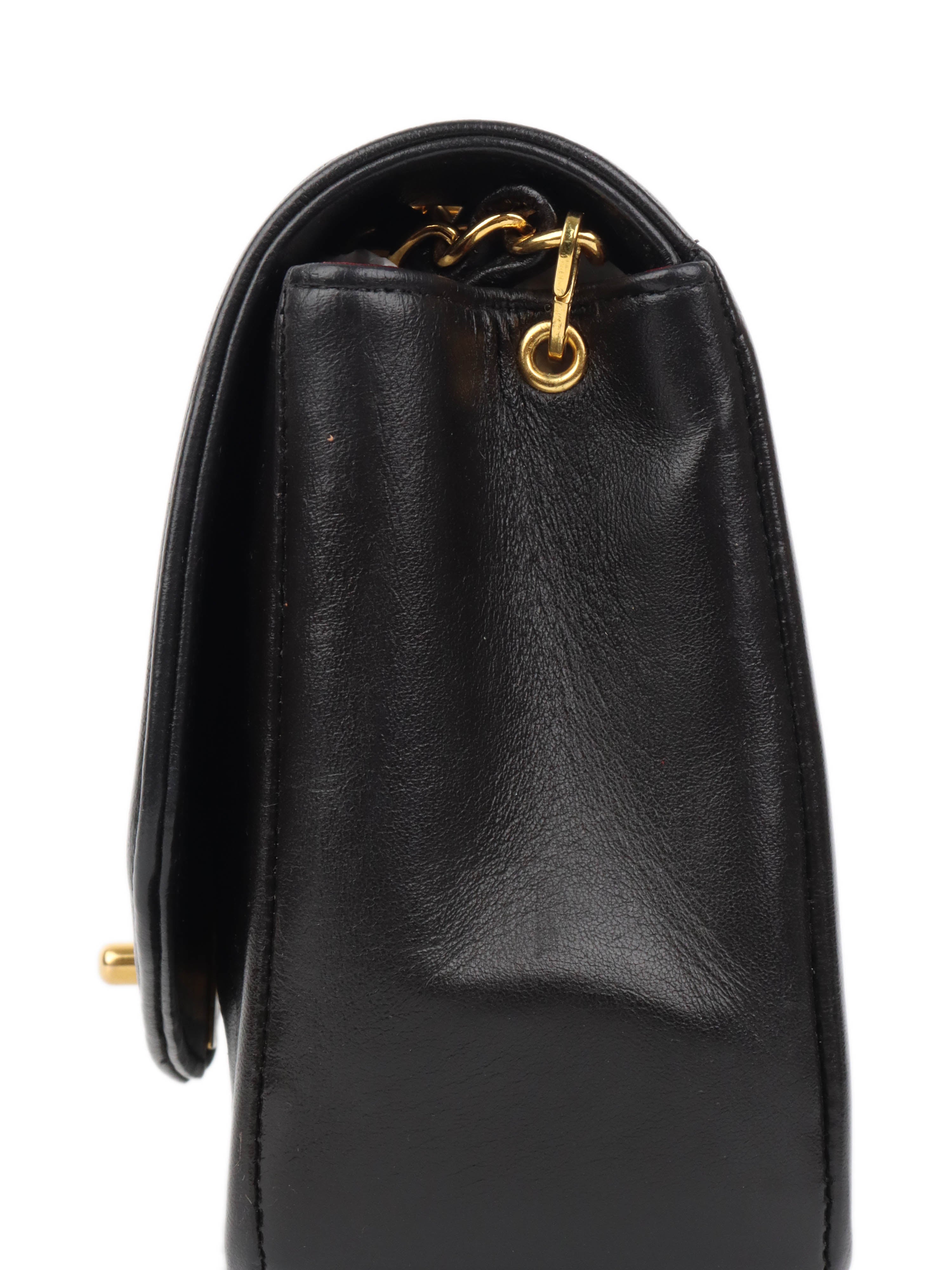 Vintage Chanel Diana Flap Bag in Black with 24K Gold Hardware - Luxury Designer Handbag for Women, Perfect for Evening Events & Special Occasions
