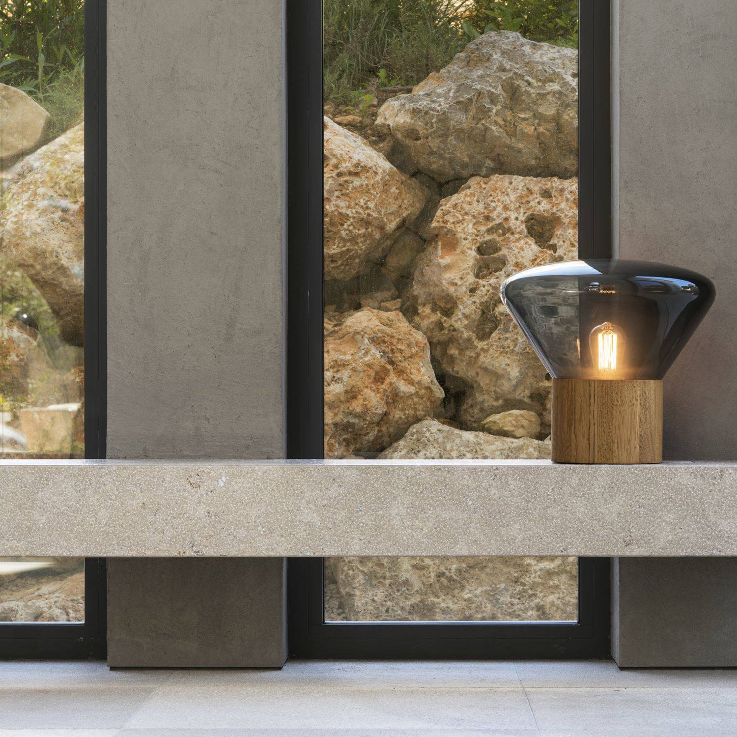 Modern Wood Table Lamp - Stylish Nightstand & Bedside Lighting for Living Room, Bedroom, and Office Decor