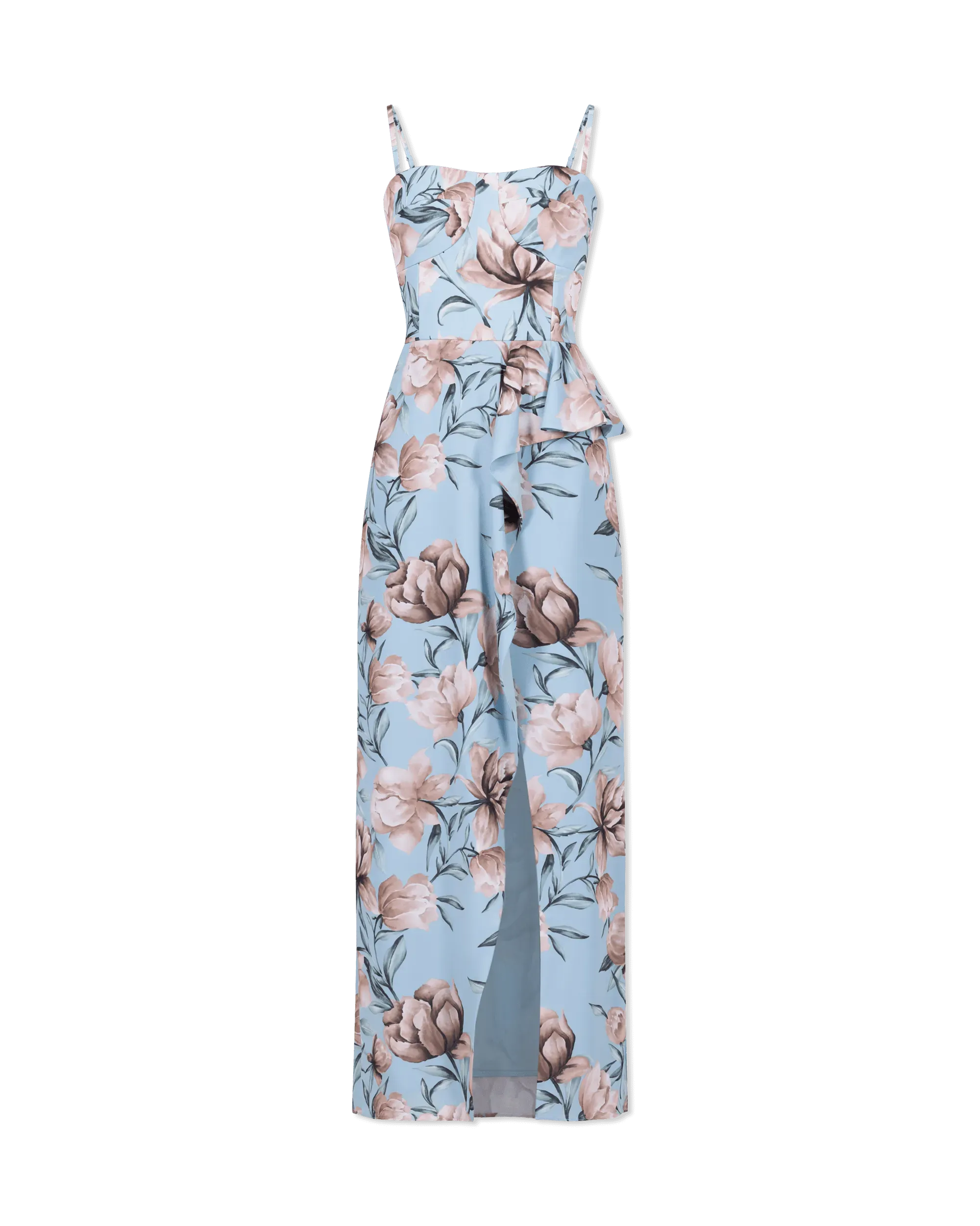 Elegant Kai Floral Gown - Women's Flowy Maxi Dress for Summer Weddings & Beach Vacations