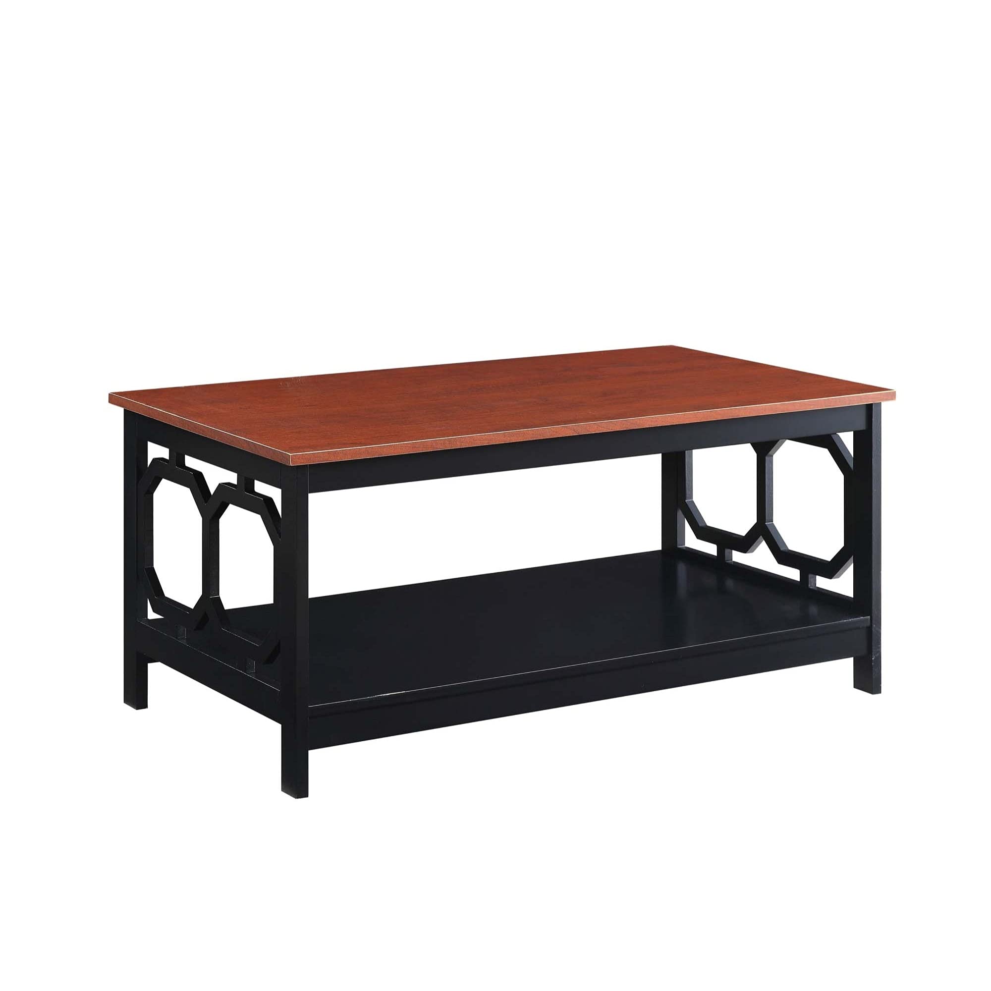 Ergonomic Modern Coffee Table with Shelf - Sturdy & Stylish Living Room Furniture for Small Spaces | Perfect for Apartments, Dorms, and Home Decor