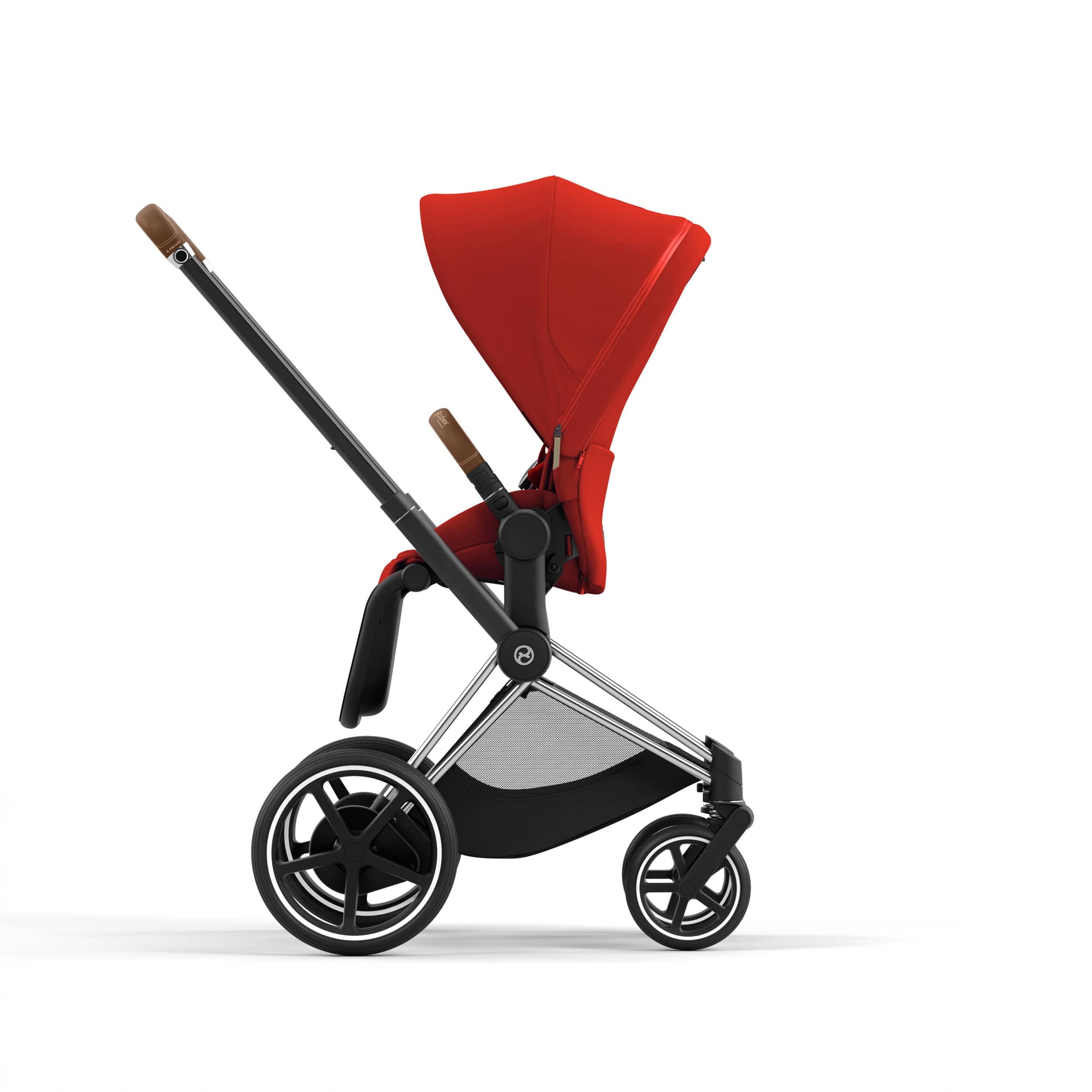 Cybex ePriam 2 Complete Stroller - Lightweight Chrome/Brown Baby Stroller for Newborns & Toddlers | Perfect for City Walks, Shopping & Travel