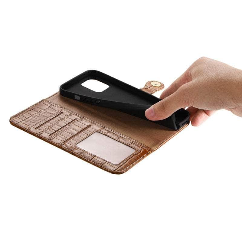 Genuine Leather iPhone 13 Case - Premium Natural Cowhide Full Edge Protection - Perfect for Business & Everyday Use