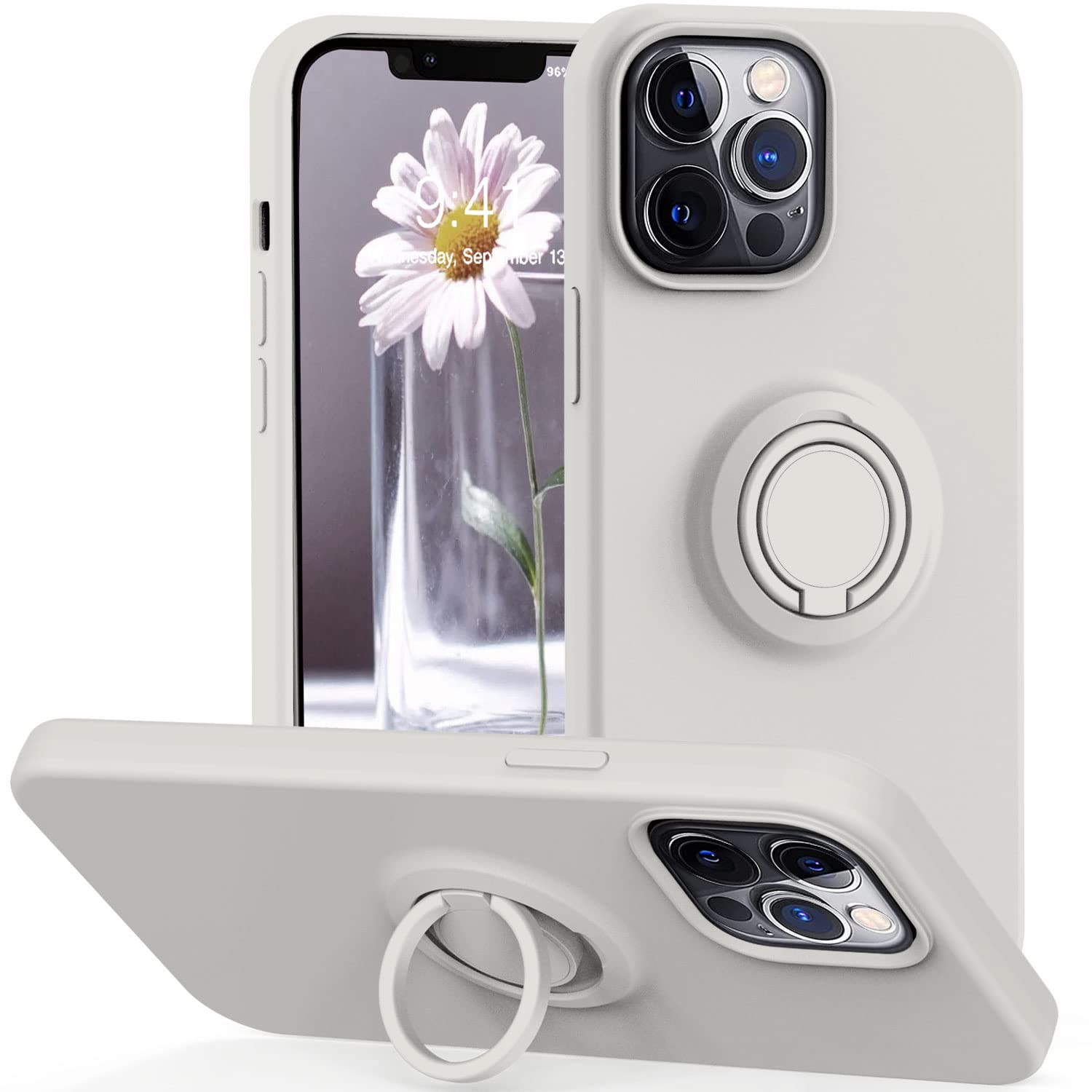CHEZEAL iPhone 13 Pro Case with Ring Stand & Magnetic Mount - Slim Shockproof for Daily Use