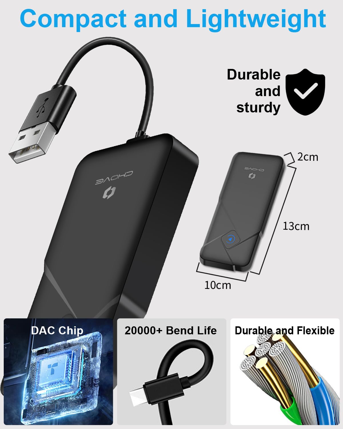 CHOVE 2-in-1 Wireless CarPlay & Android Auto Adapter - Plug & Play Car Dongle for iPhone & Android - Convert Wired to Wireless - Fast Connection, No Delay - Compatible with iOS 10+ & Android - Perfect for Commuting, Road Trips & Hands-Free Driving