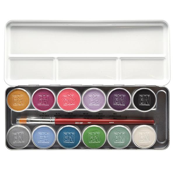 Ben Nye MagiCake Aqua Paint Palettes - Professional Water-Based Face & Body Paint for Halloween, Cosplay & Theater Makeup - Ideal for Artists & Makeup Enthusiasts