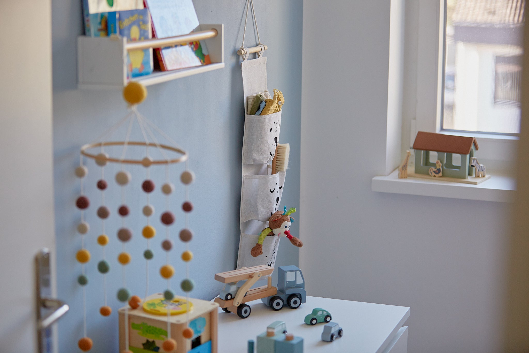 Kids Hanging Organizer with 3 Pockets - Space Saving Closet Storage for Toys, Books & Clothes | Perfect for Bedrooms, Dorms & Playrooms