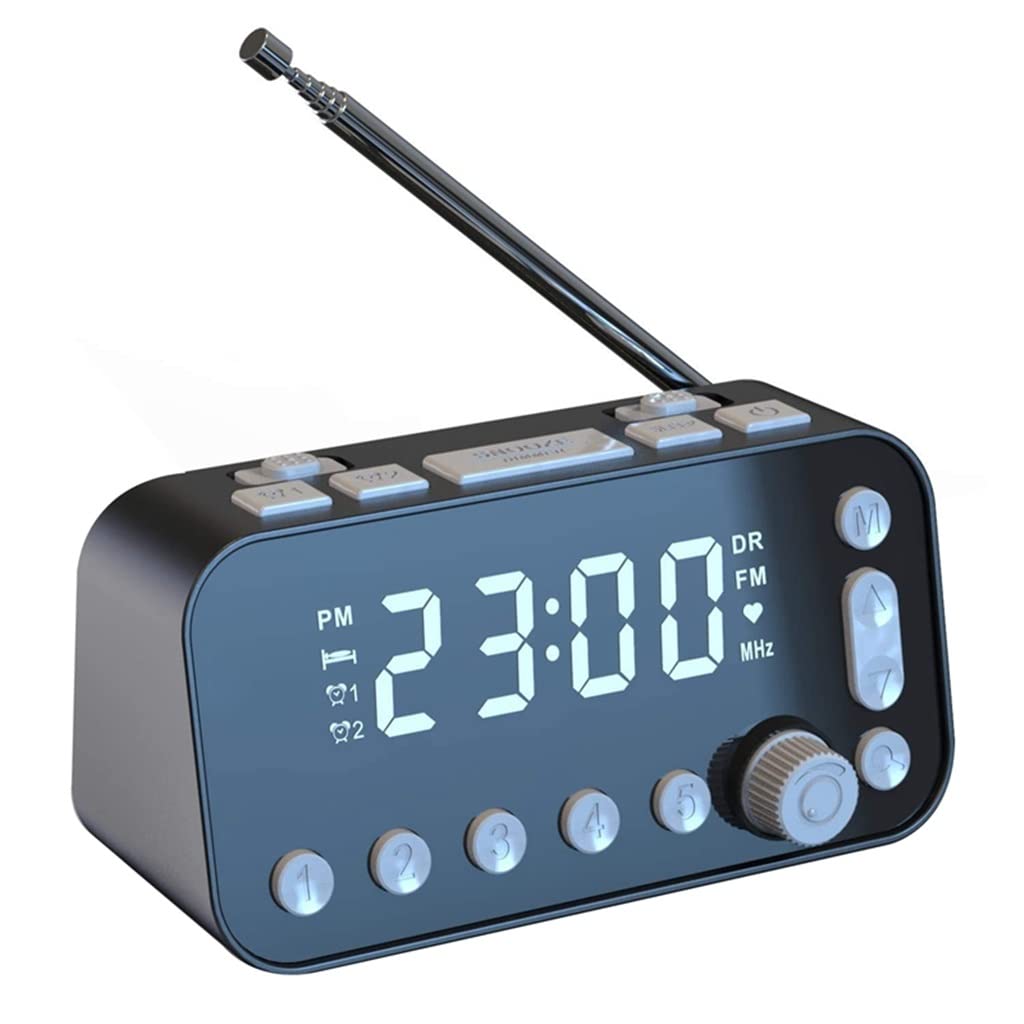GRETD Digital Alarm Clock with DAB/FM Radio, Large LED Display, Dual USB Charging Ports & Sleep Timer - Black | Perfect for Bedroom, Office, Travel & Nightstand Use
