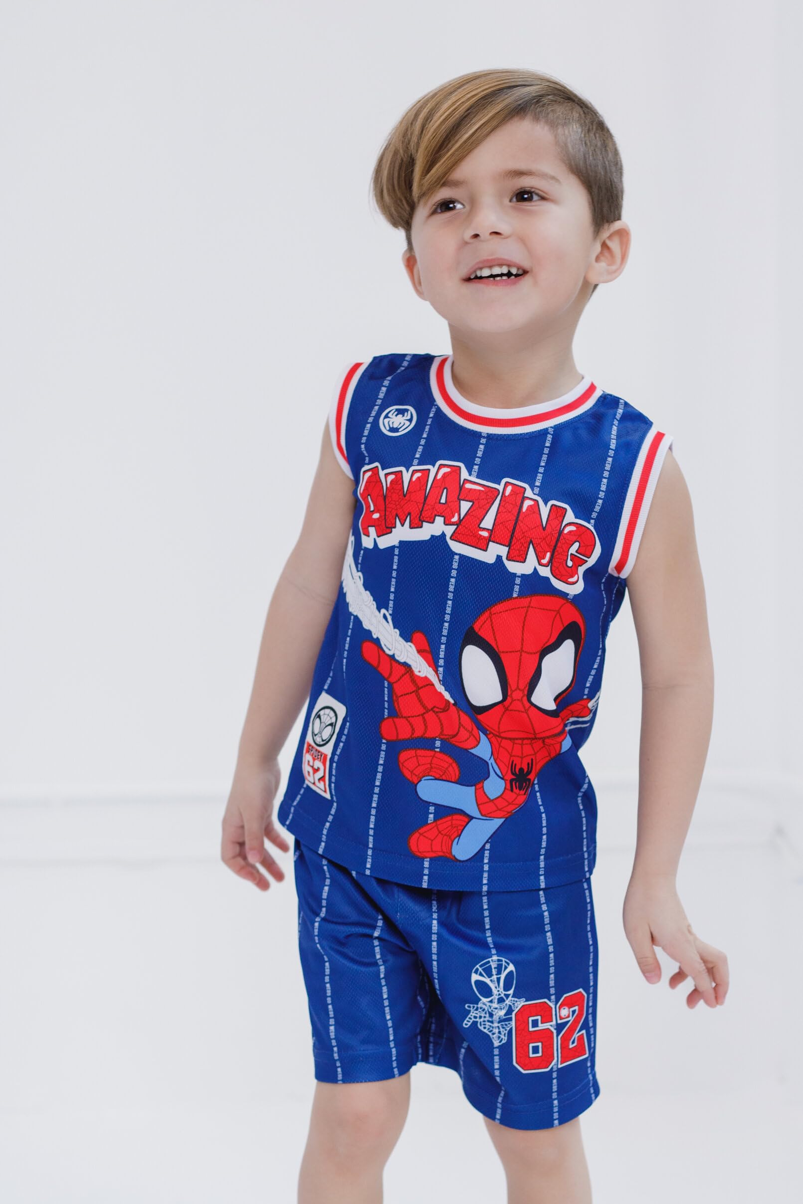Marvel Spider-Man Miles Morales Hulk Mesh Jersey Tank Top & Basketball Shorts Set for Kids (2T-20) - Superhero Costume & Sports Outfit for Playtime, Cosplay & Basketball Games