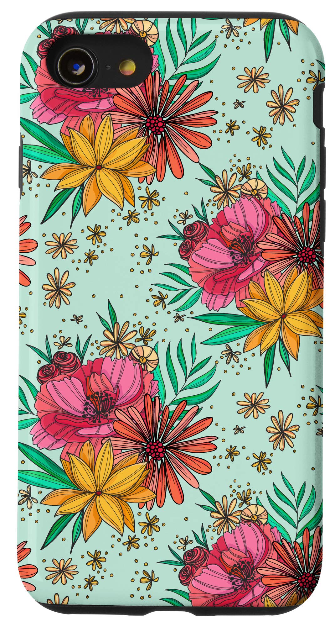 Premium iPhone SE (2020)/7/8 Phone Case - Light Turquoise with Unique Multicolor Design | Slim Protective Cover for Everyday Use, Travel & Outdoor Activities