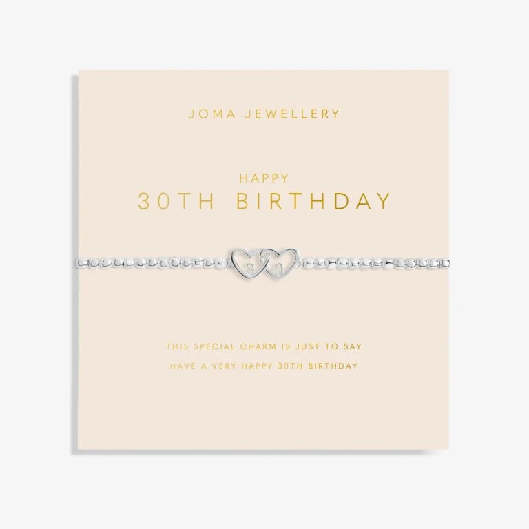 Joma Jewellery Bracelet - Forever Yours Happy 30th Birthday Gift for Women, Sterling Silver Anniversary Jewelry for Her - Perfect for Birthday, Anniversary & Special Occasions