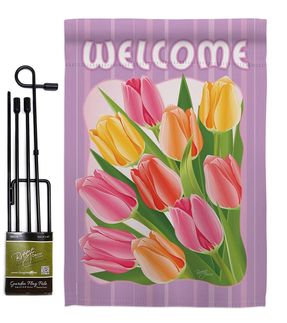 Double Sided Spring Tulips Garden Flag Set - 13