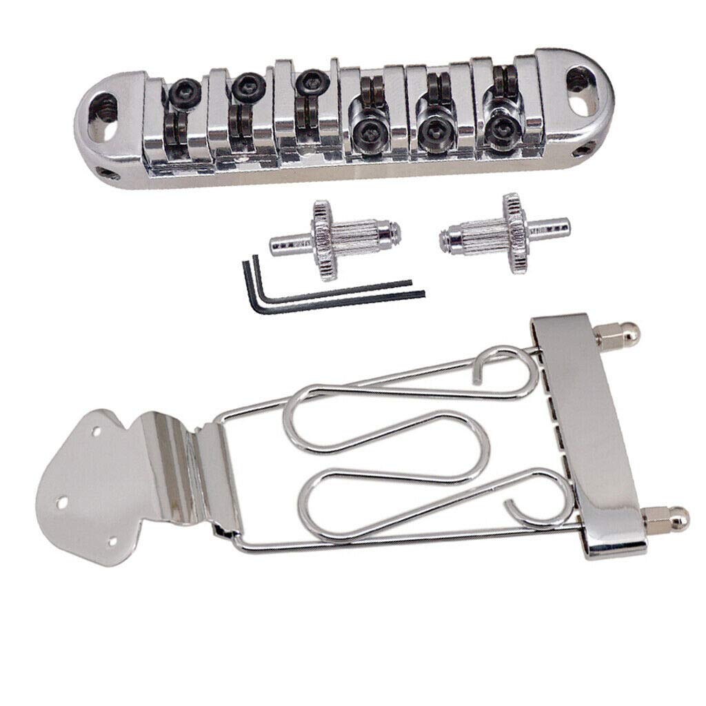 6 String Guitar Roller Saddle Tailpiece Bridge for LP Style Electric Guitar - Golden Color Replacement Part | Perfect for Gibson Les Paul Style Guitars & DIY Guitar Upgrades
