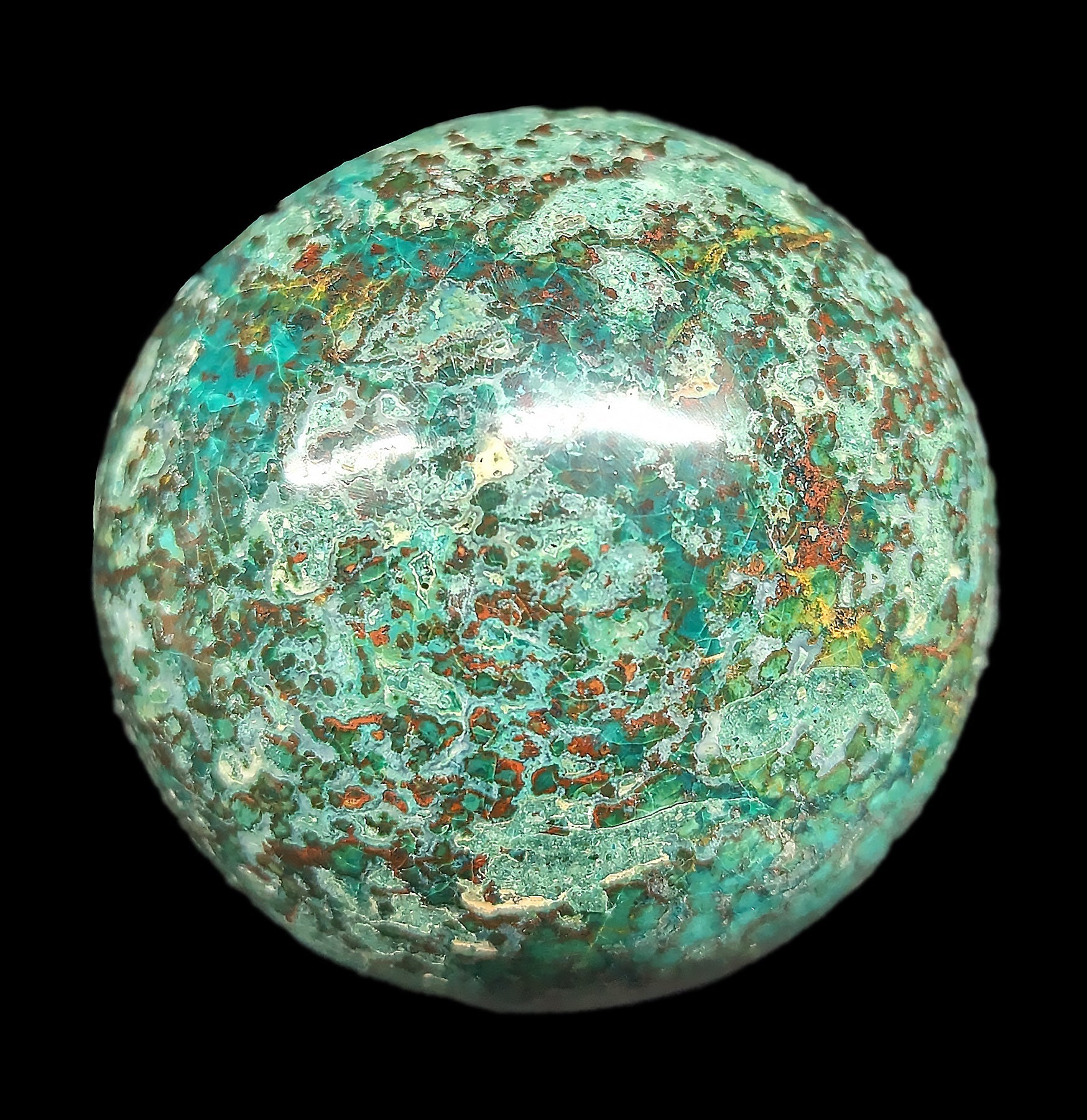 Natural Chrysocolla Crystal Sphere - Healing Stone for Meditation, Energy Work & Home Decor | Perfect for Reiki, Feng Shui & Spiritual Gifts