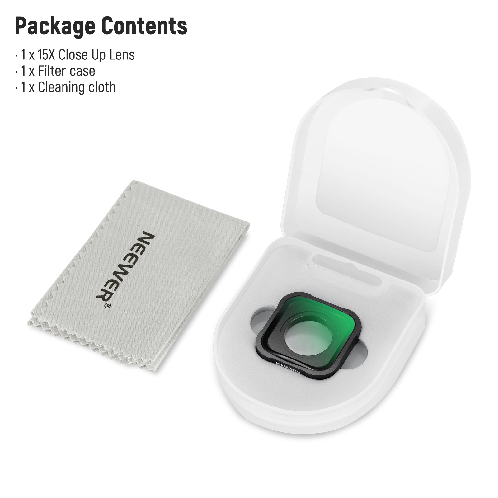 NEEWER LS 31 15X Magnification Lens for GoPro Hero 9 10 11 12 Black - High Power Macro Lens for Close-Up Photography, Underwater Shooting & Action Camera Accessories