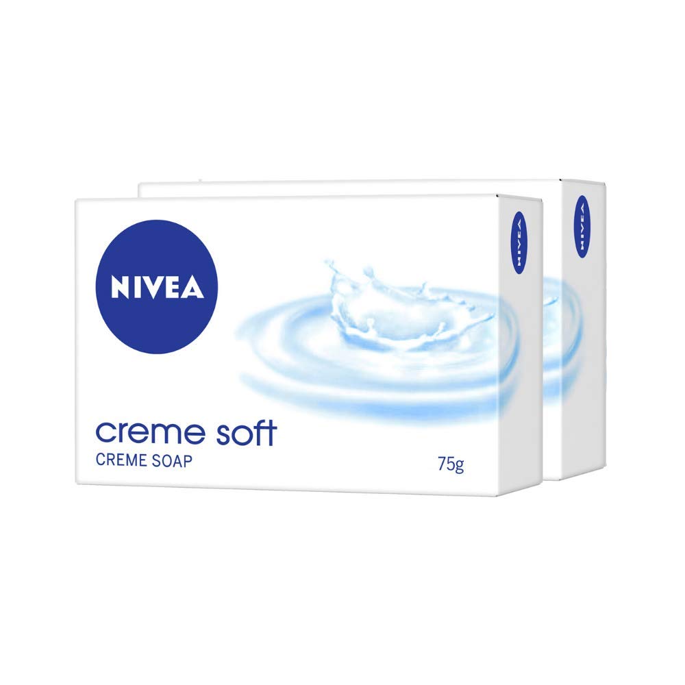 NIVEA Creme Soft Soap for Hands and Body - 75g (Pack of 2) | Moisturizing & Gentle Cleansing | Perfect for Daily Skincare, Travel & Gym Essentials