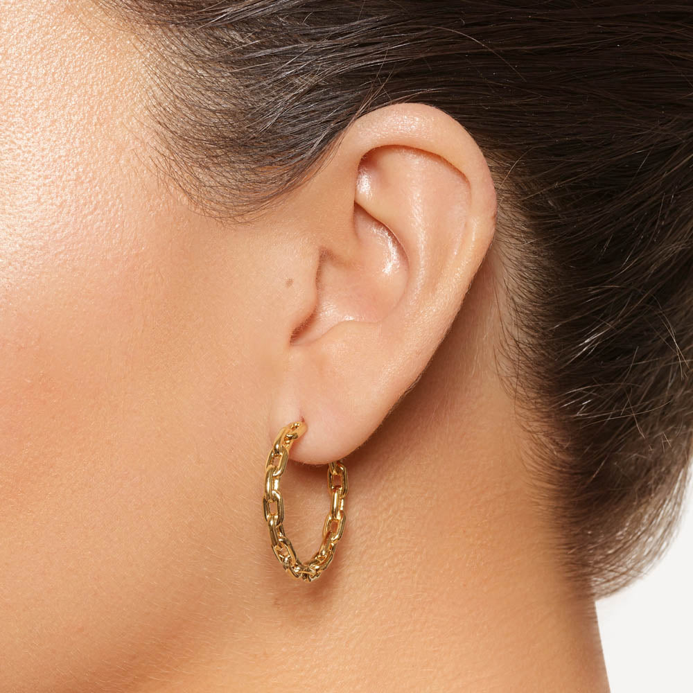 Gold Chain Link Hoop Earrings for Women - Trendy Dainty Jewelry for Everyday Wear & Special Occasions