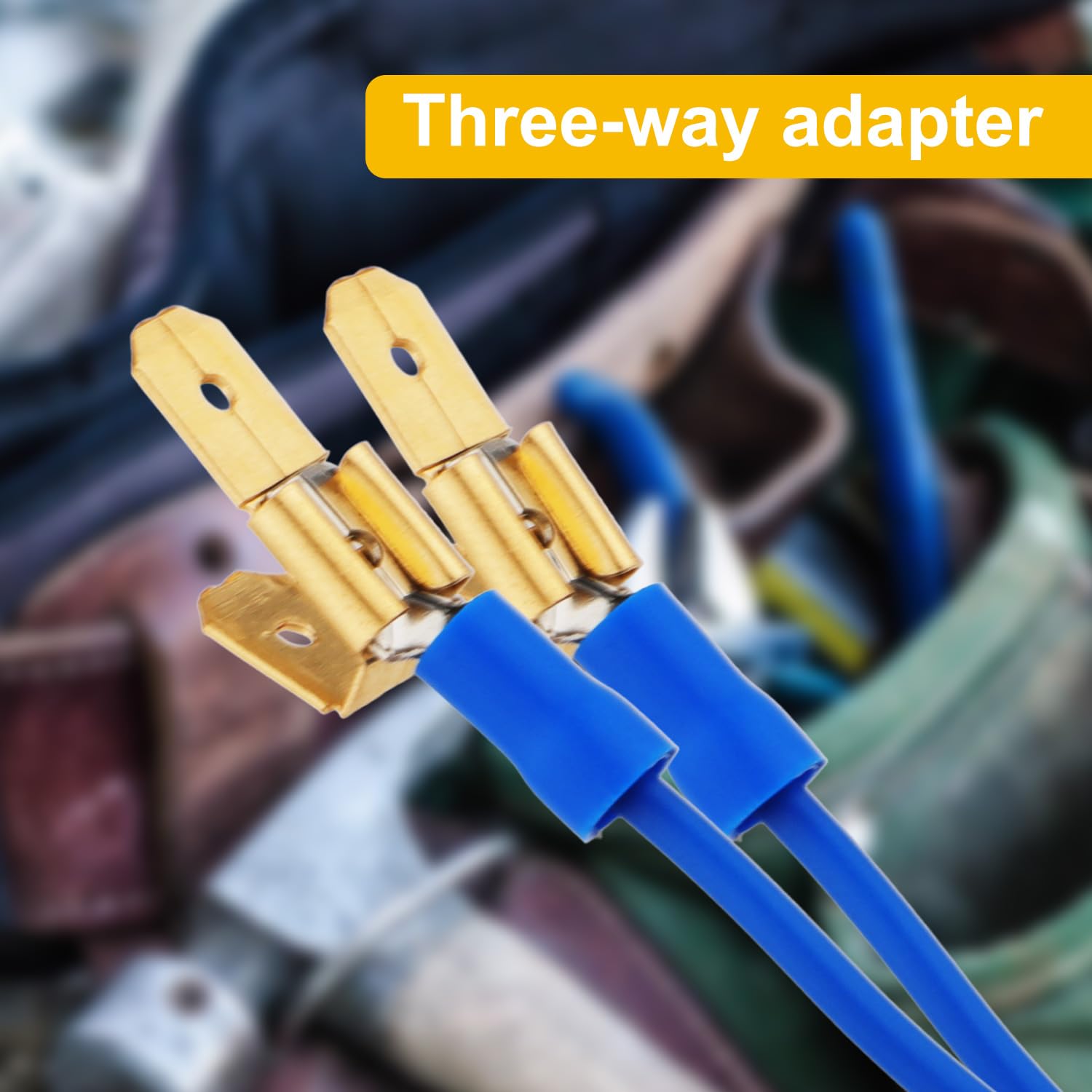 50pcs 3-Way Brass Electrical Adapter - Dual Male to Female for Home & Auto Wiring