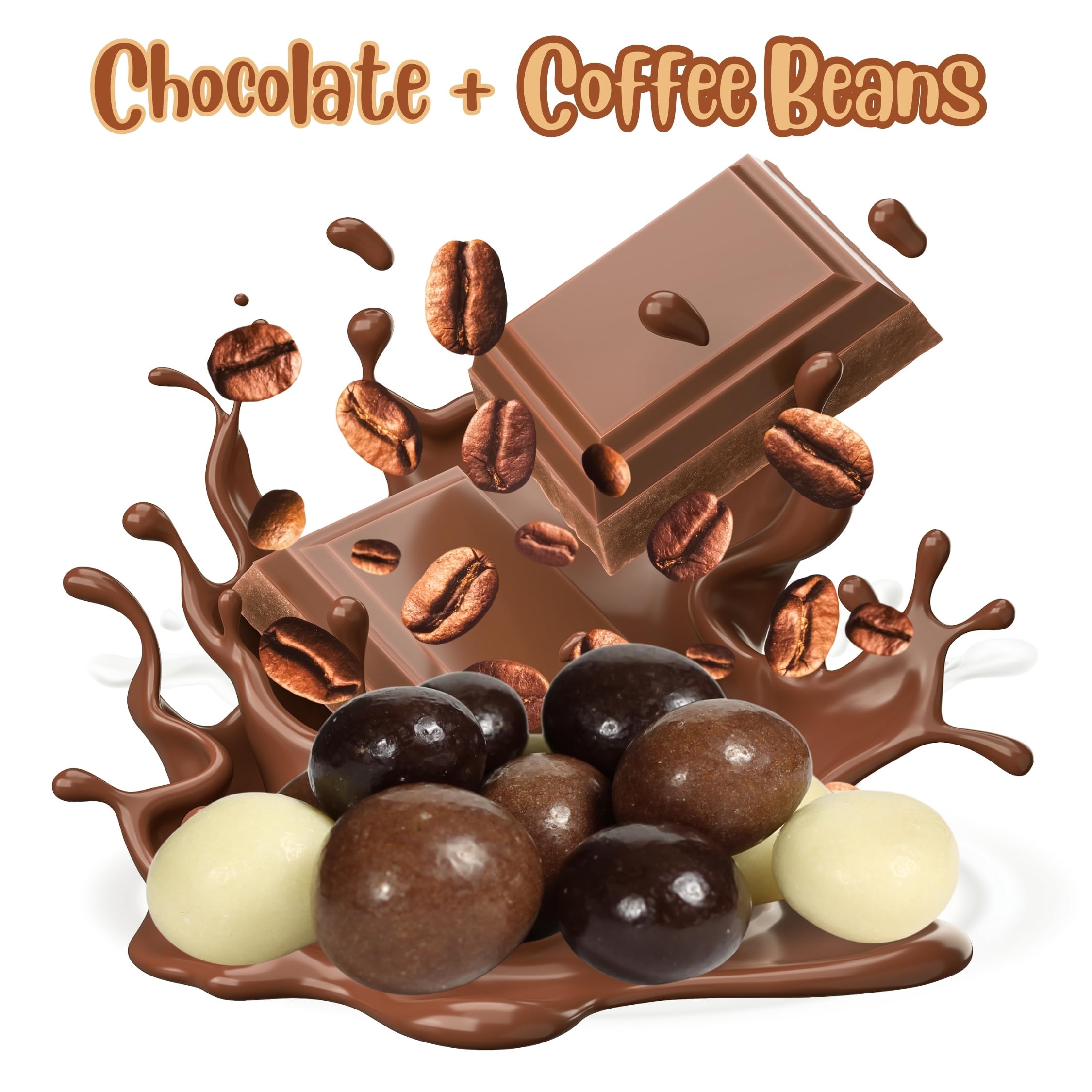 Gourmet Chocolate Covered Espresso Beans Medley - 10 LBS Bulk Bag with Dark, Milk & White Chocolate | Kosher Dairy Snacks | Perfect for Office Treats, Party Favors & Gift Baskets