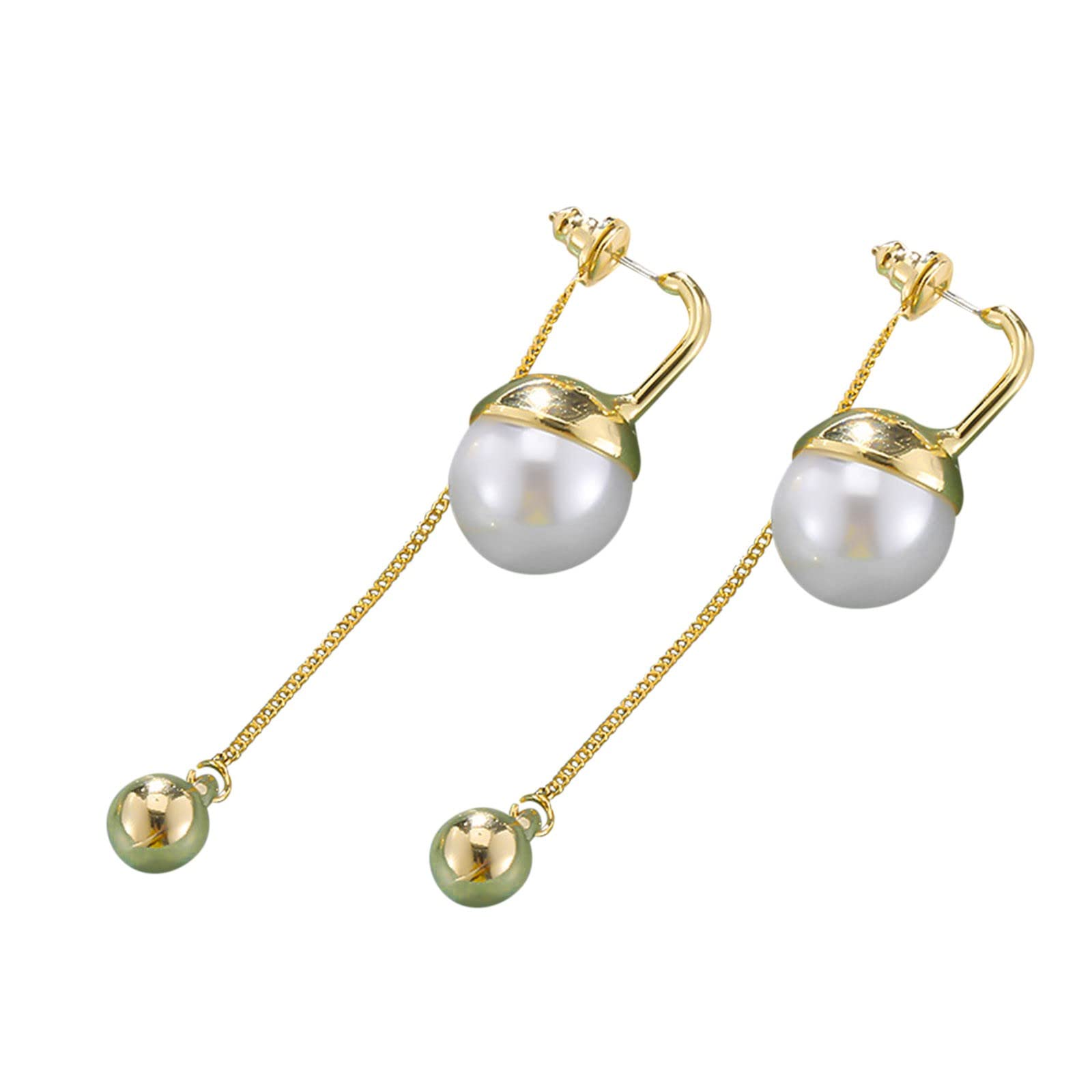 Valentine's Day Gifts for Women - 18K Gold Plated Korean Pearl Drop Long Tassel Earrings, Elegant Fashion Jewelry for Girls & Women (White) | Perfect for Date Night, Anniversary, Wedding & Special Occasions