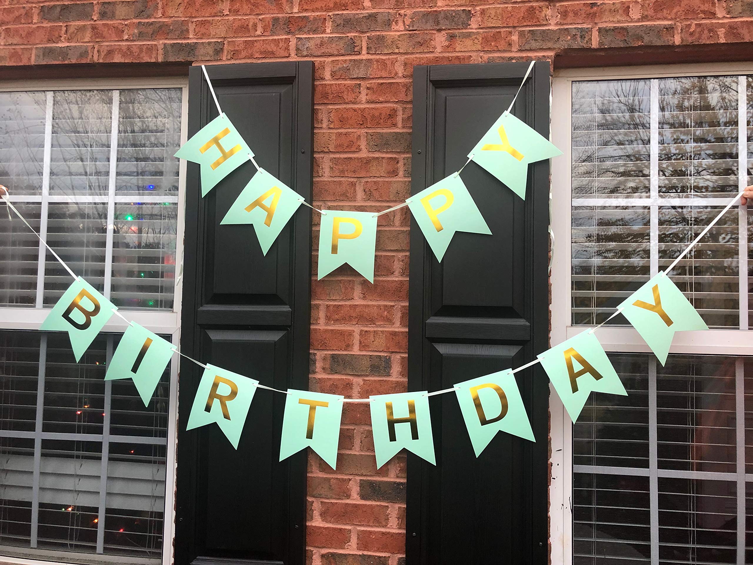 Happy Birthday Banner & Garland Set for Women - Green Bday Party Decorations - Perfect for Birthday Parties, Baby Showers & Special Celebrations