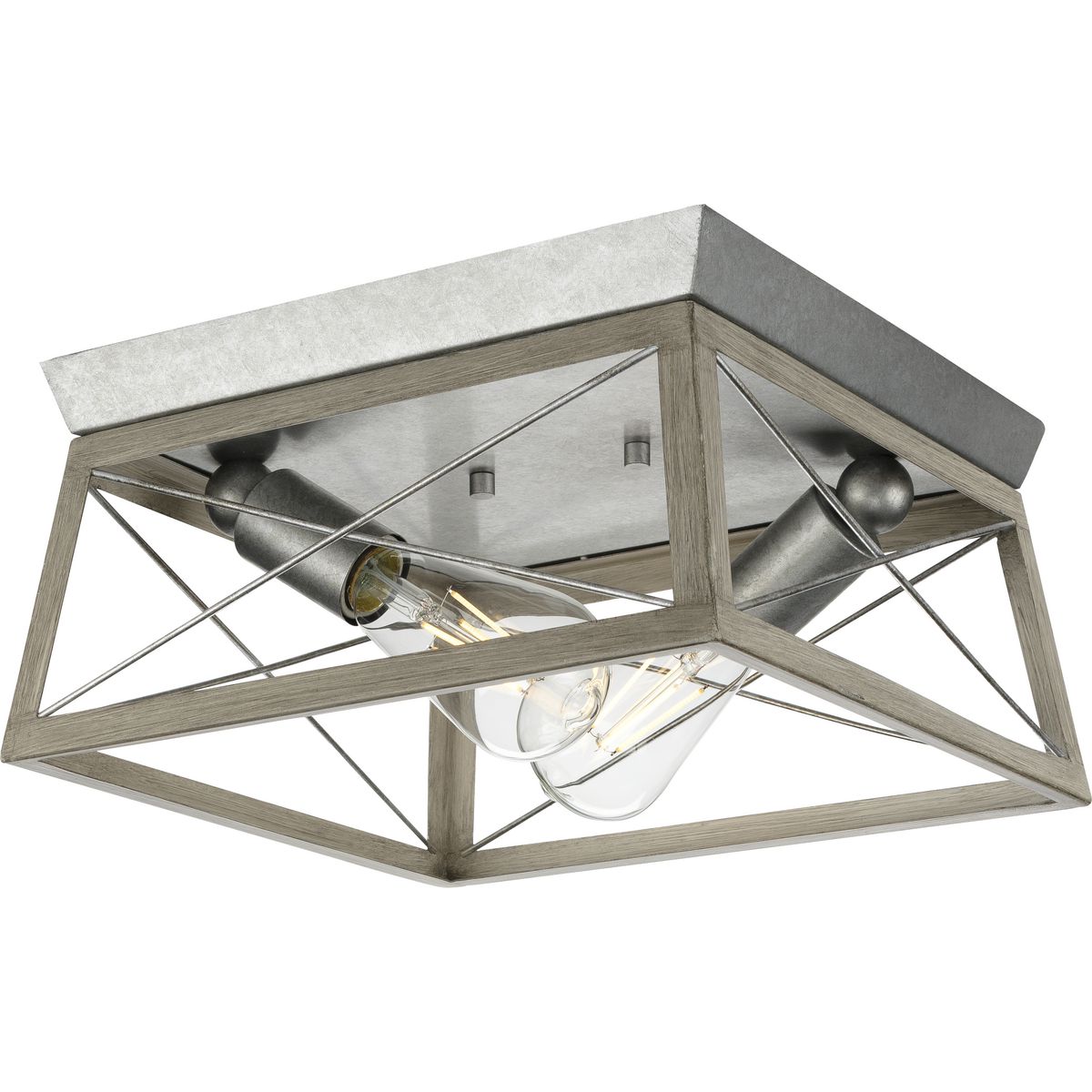 Briarwood Collection Two Light Flush Mount Ceiling Light Fixture - Modern LED Lighting for Bedroom, Hallway & Kitchen