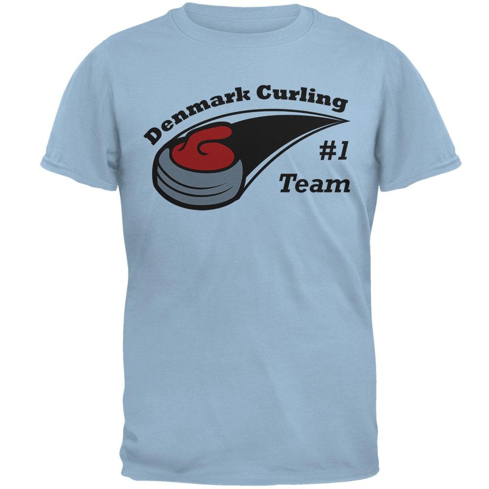 Denmark Winter Games Curling Team Men's T-Shirt - Light Blue, Large | Comfortable & Stylish for Sports Fans & Casual Wear