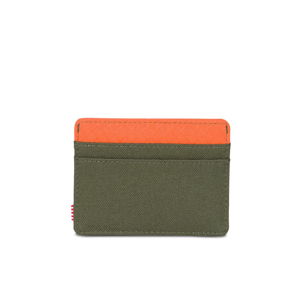 Herschel Charlie Wallet - RFID Blocking Bifold Wallet for Men & Women - Forest Night/Vermillion Orange - Compact & Stylish for Travel, Work & Everyday Use