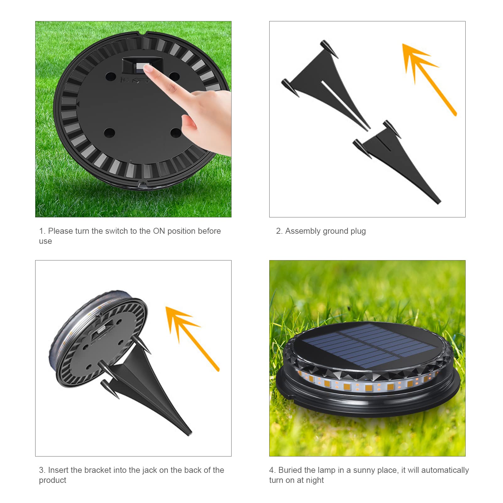 Matybobe Solar Ground Lights - Waterproof Outdoor Solar Garden Lights with Auto On/Off, LED Landscape Lighting for Lawn, Yard, Walkway, Patio - Perfect for Garden Decor, Pathway Illumination & Outdoor Party Lighting